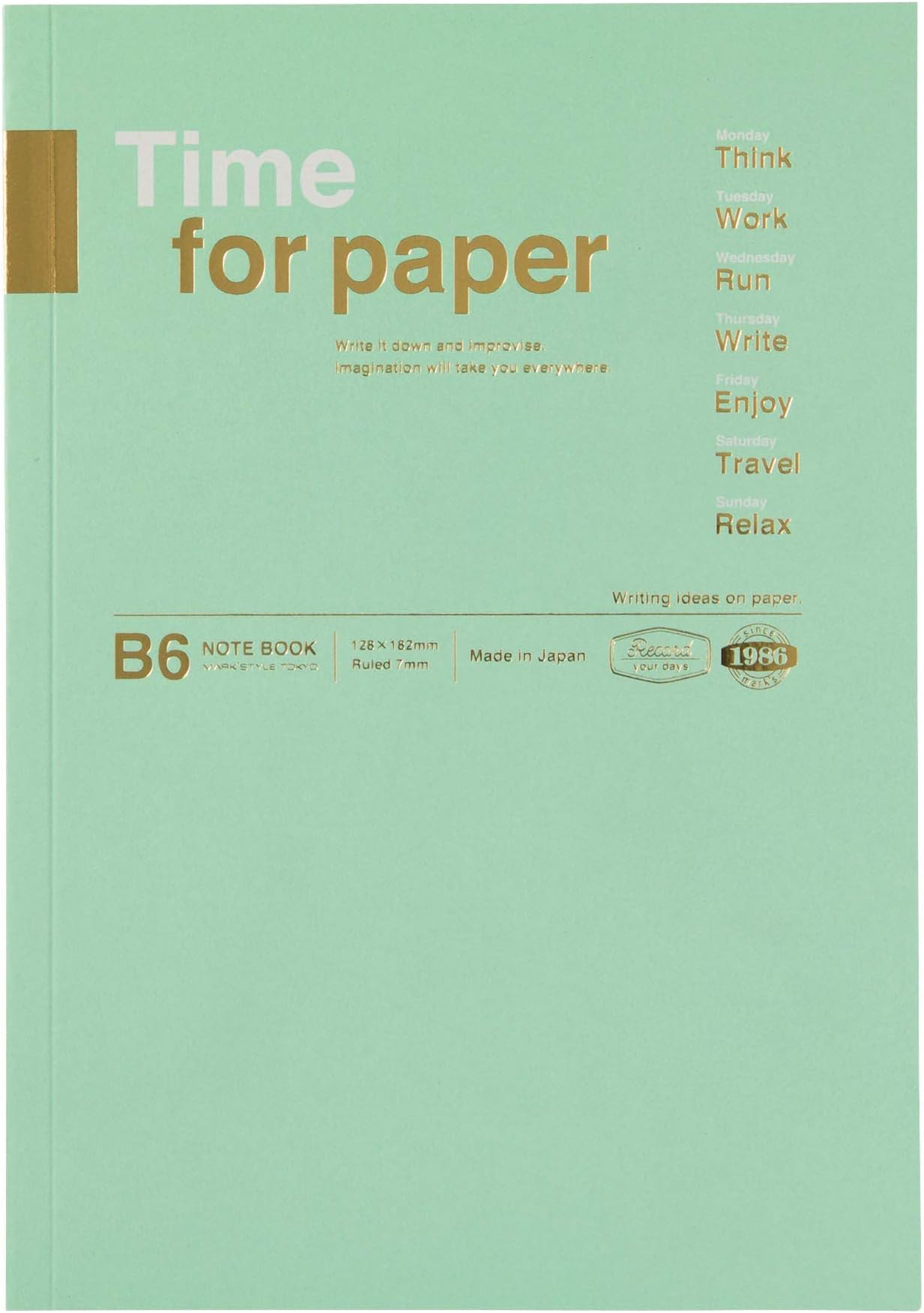 MARK'S(マークス) MARKS B6 Time Notebooks for Mint Green Paper
