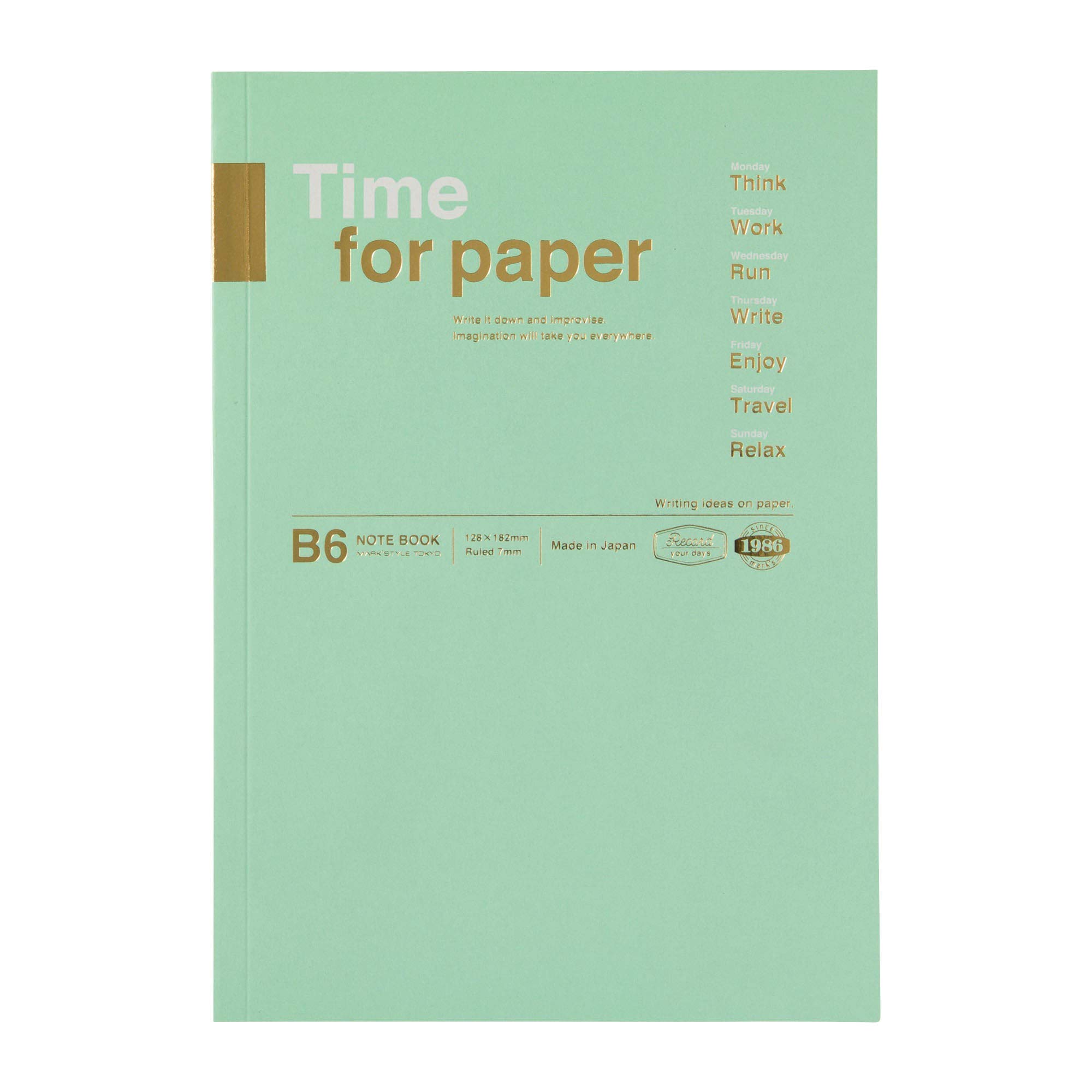 MARK'S(マークス) MARKS B6 Time Notebooks for Mint Green Paper