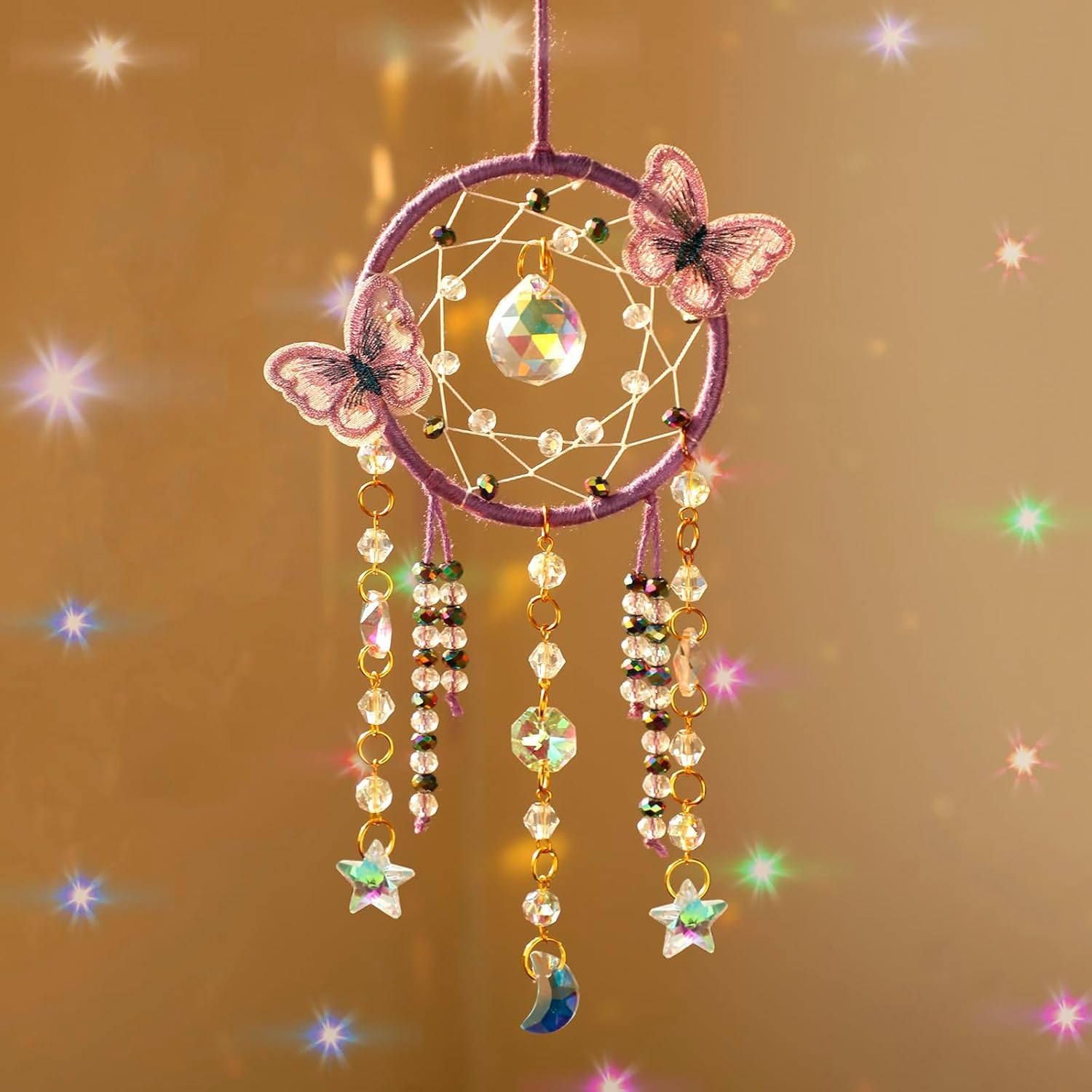 Mannikin With Device Crystal Prism Suncatcher Purple - Image 1