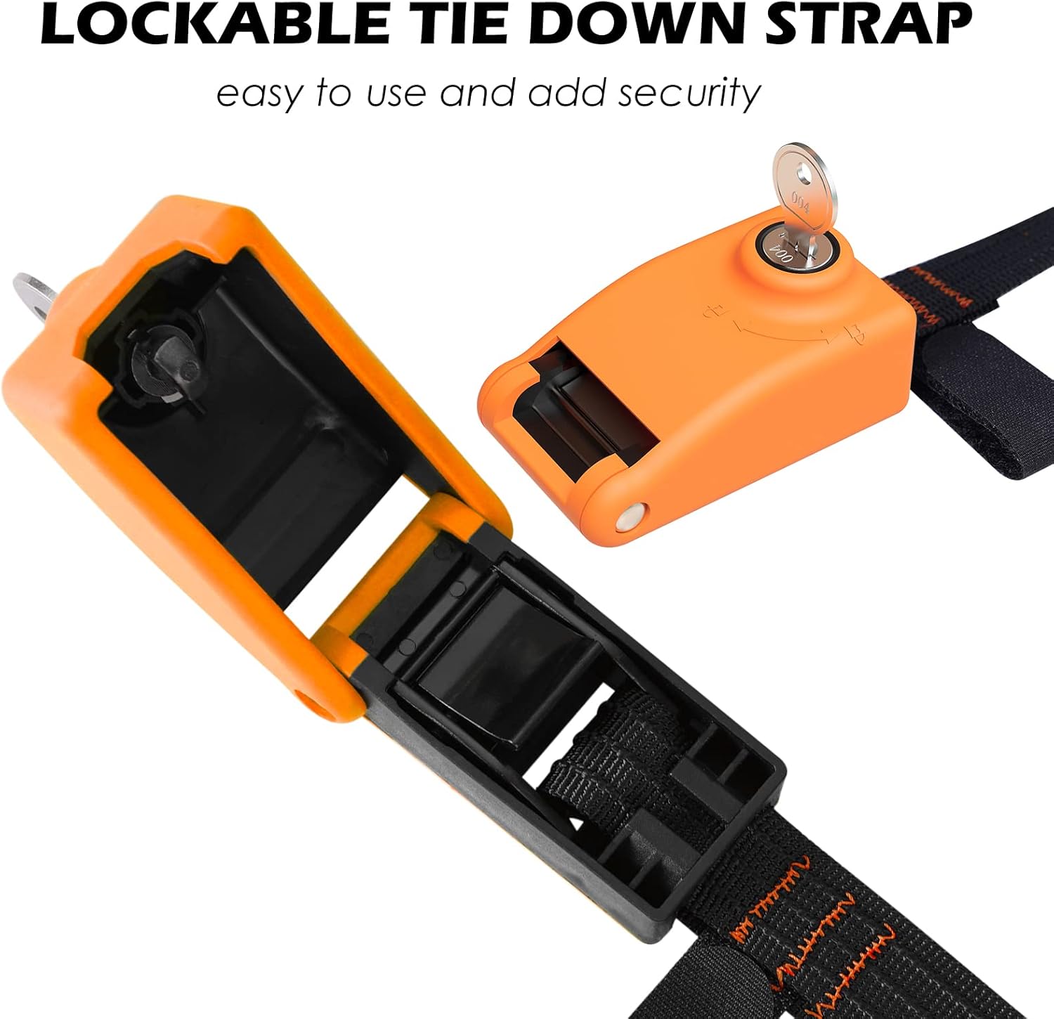 Lovinouse 2 Pack Lockable Tie Down Strap, with 3 Stainless Steel Cables, for Lashing Locking Kayak, Bike, Surfboard, 10 Feet Each