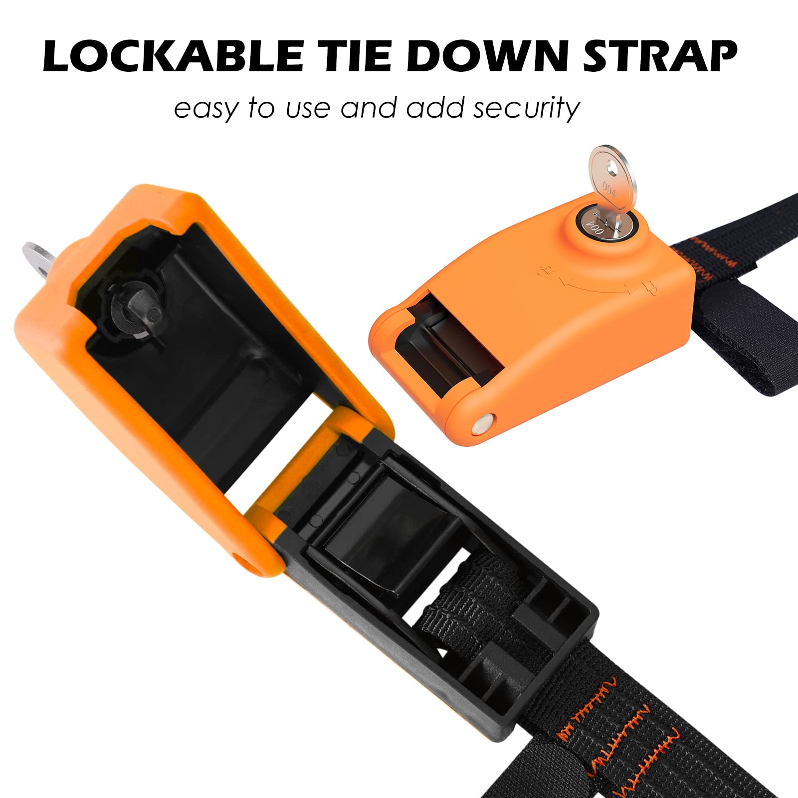 JINLLY Locking Tie Down Straps, 10FT Lockable Tie Down Strap with 3