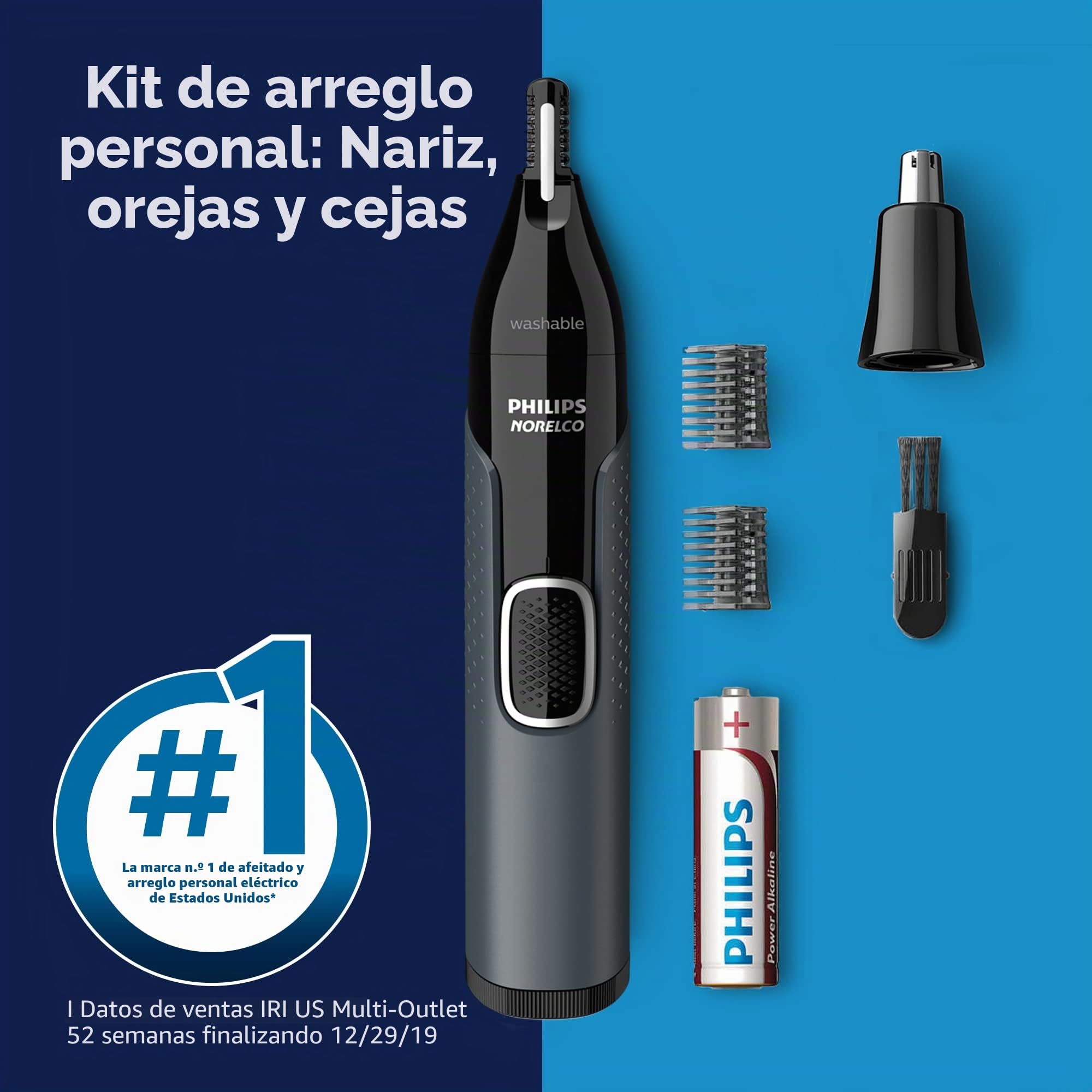 Norelco Philips - Recortadora de nariz 3000, para nariz, orejas y cejas