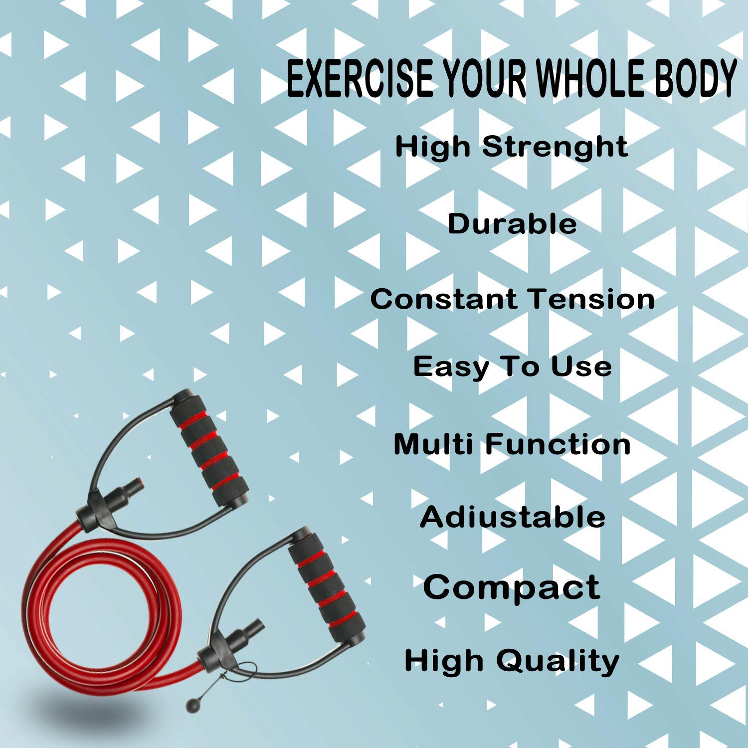 Jemei Premium Single Toning Tube Resistance Band Exercise Cord with Comfort Handles 3