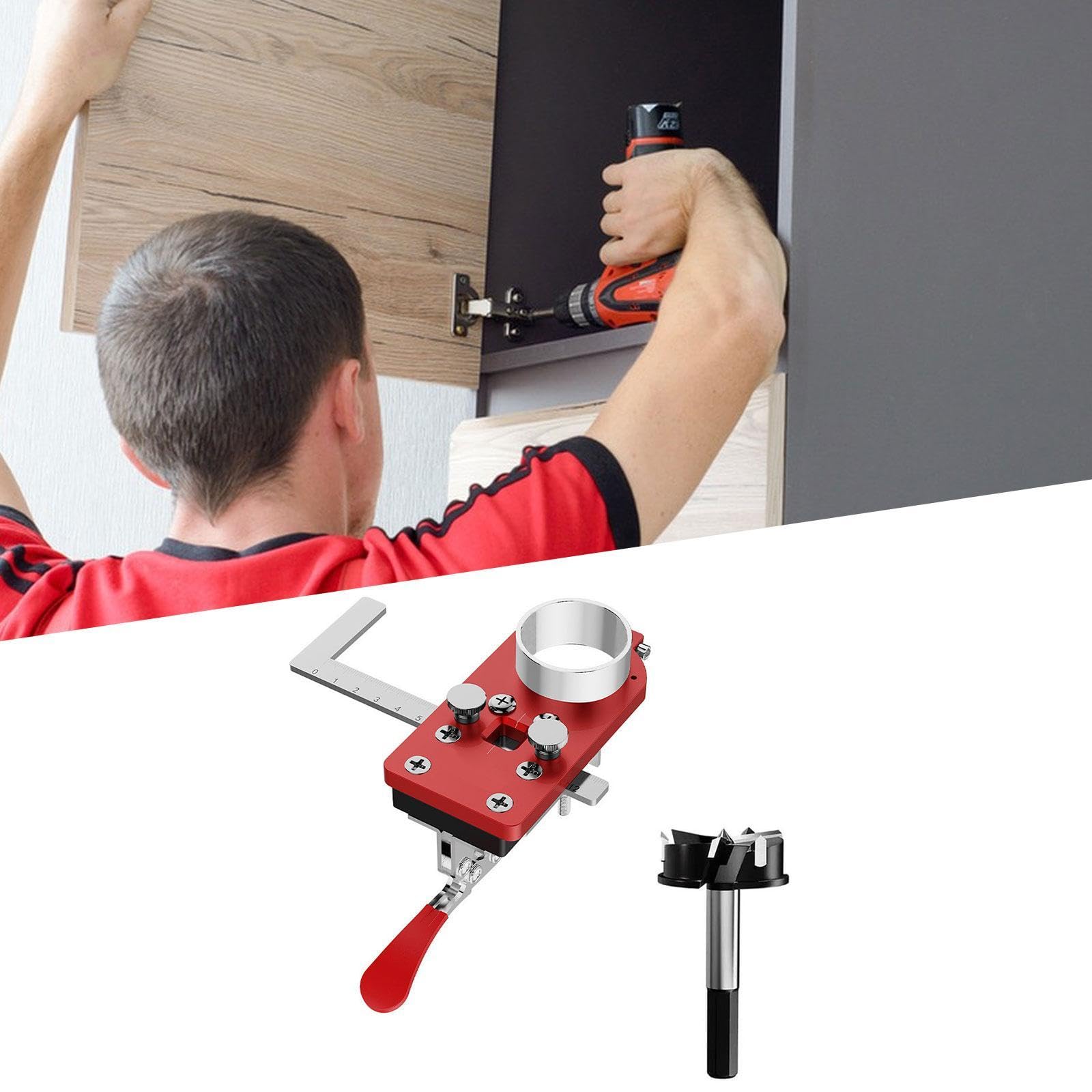 Przyrząd do wiercenia zawiasów z zaciskiem, lokalizator prowadnicy otworów 35 mm do ukrytych zawiasów szafek, dokładne narzędzie instalacyjne