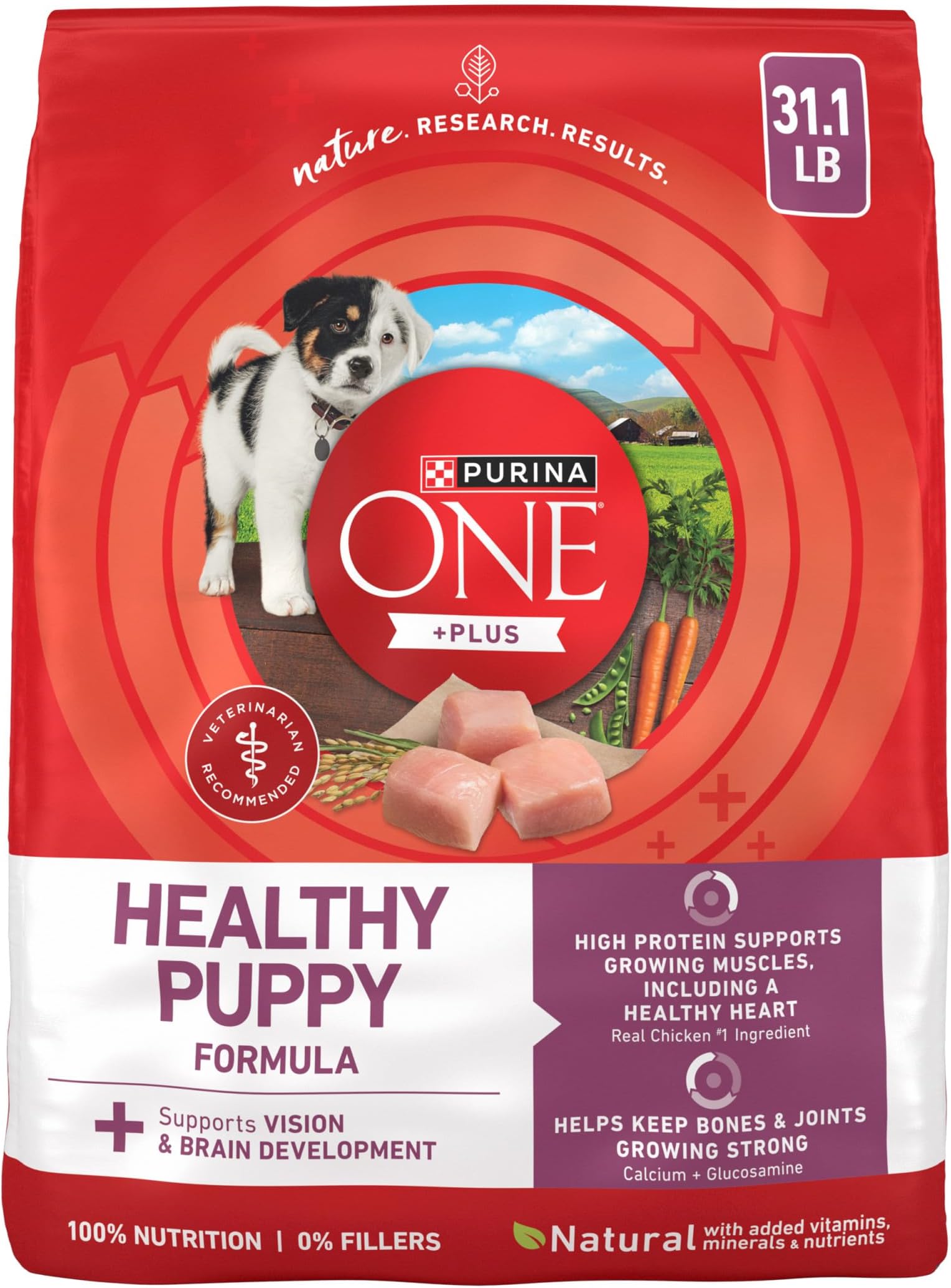 Plus Healthy Puppy Formula High Protein Natural Dry Puppy Food with added vitamins, minerals and nutrients - 31.1 lb. Bag
