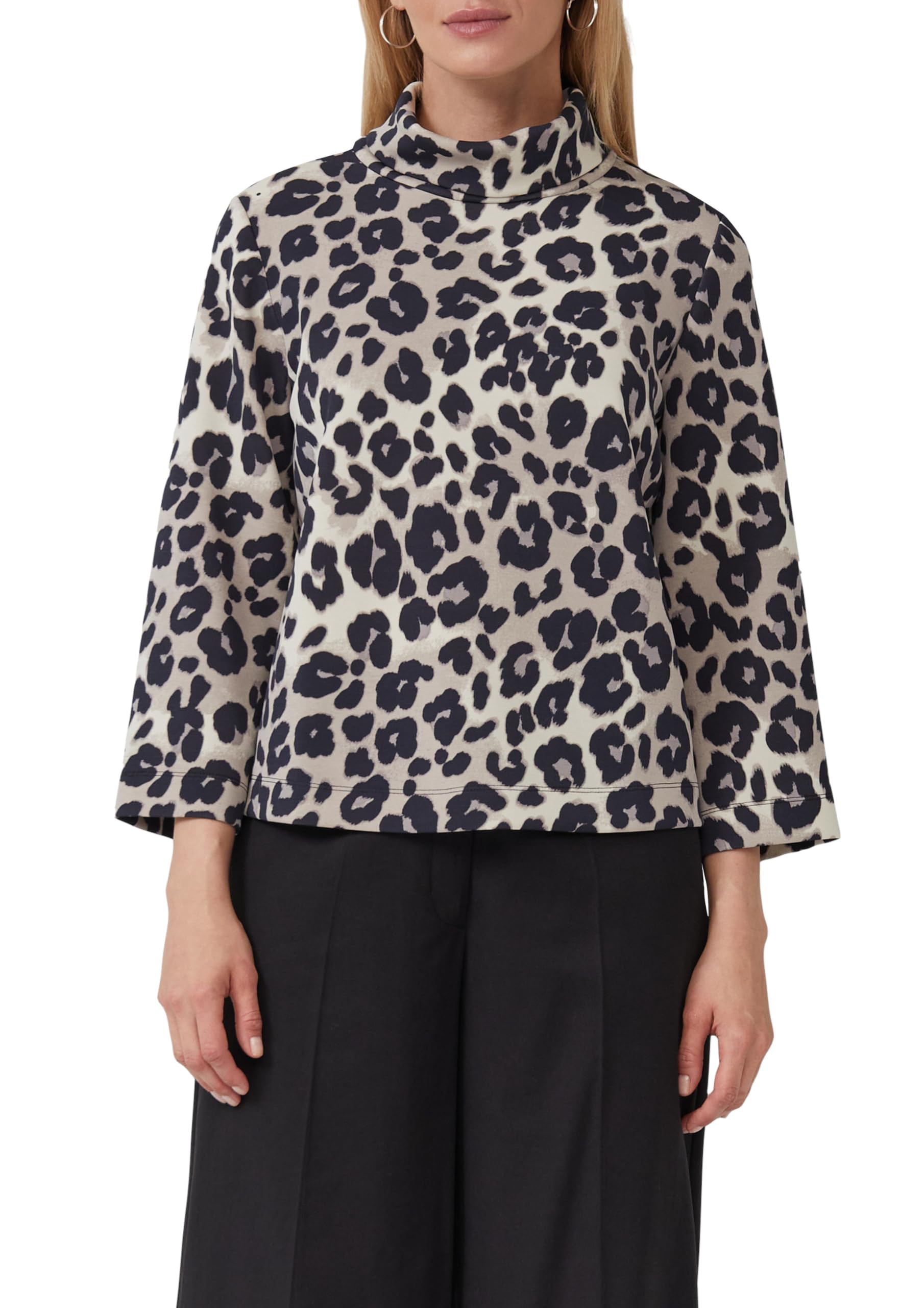 s.Oliver Scuba-Sweatshirt im Relaxed Fit mit Leo-Print