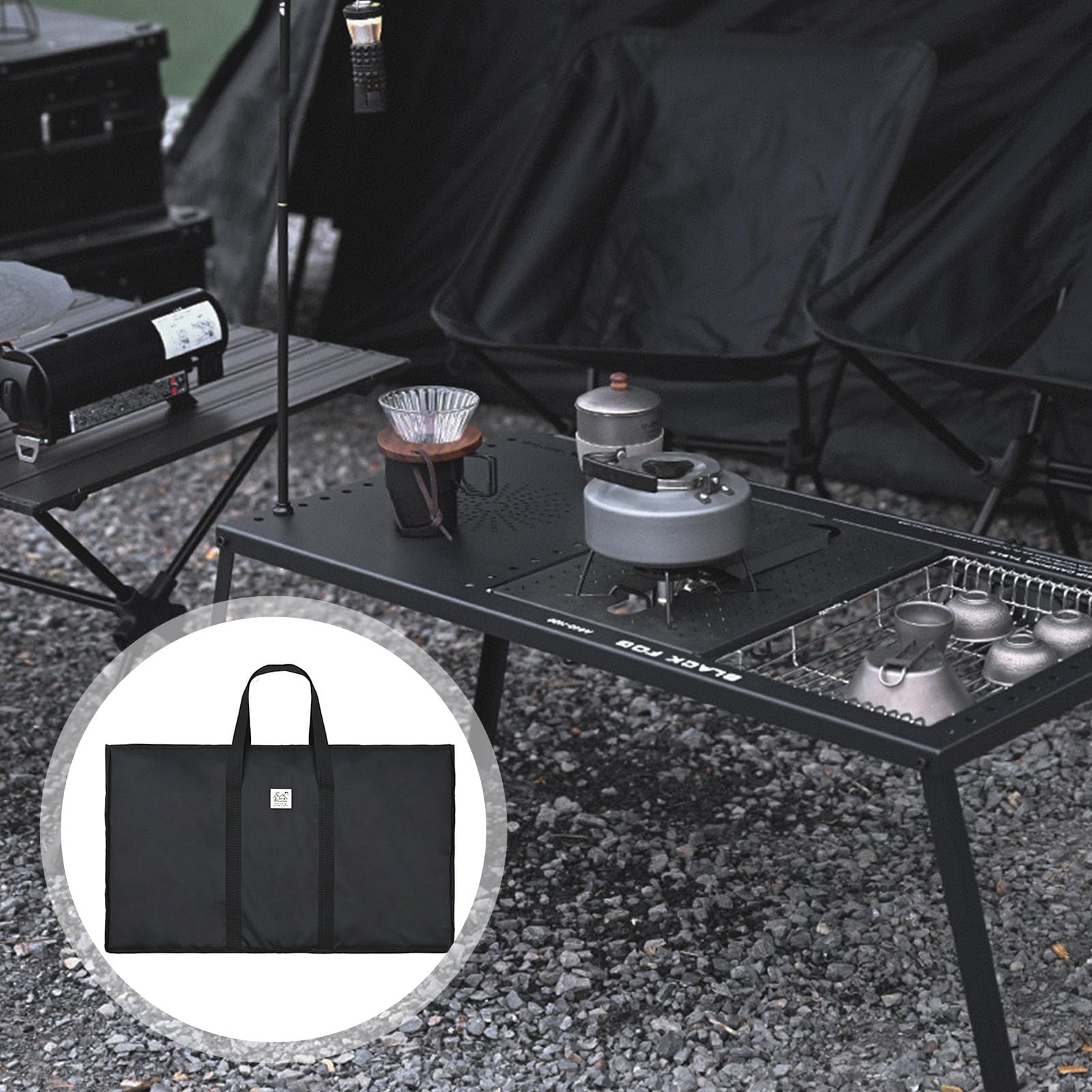 Mesa De Camping Portátil Con Bolsa de Transporte Metálica y de Peso Ligero