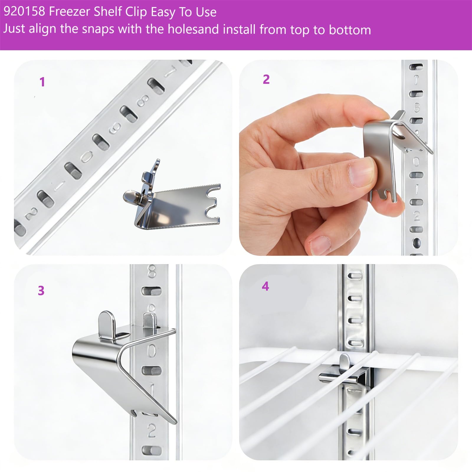 Fridge Freezer Shelf Clips - Replacement Support Buckles -6