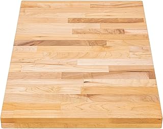 DuraSteel Solid Wood Table Top - 30 x 18 Butcher Block Countertop - Natural Maple Slab Wood Cutting Board for Kitchen Workbench Desk Top, Large Charcuterie Boards Counter Round Chopping Wooden Bamboo
