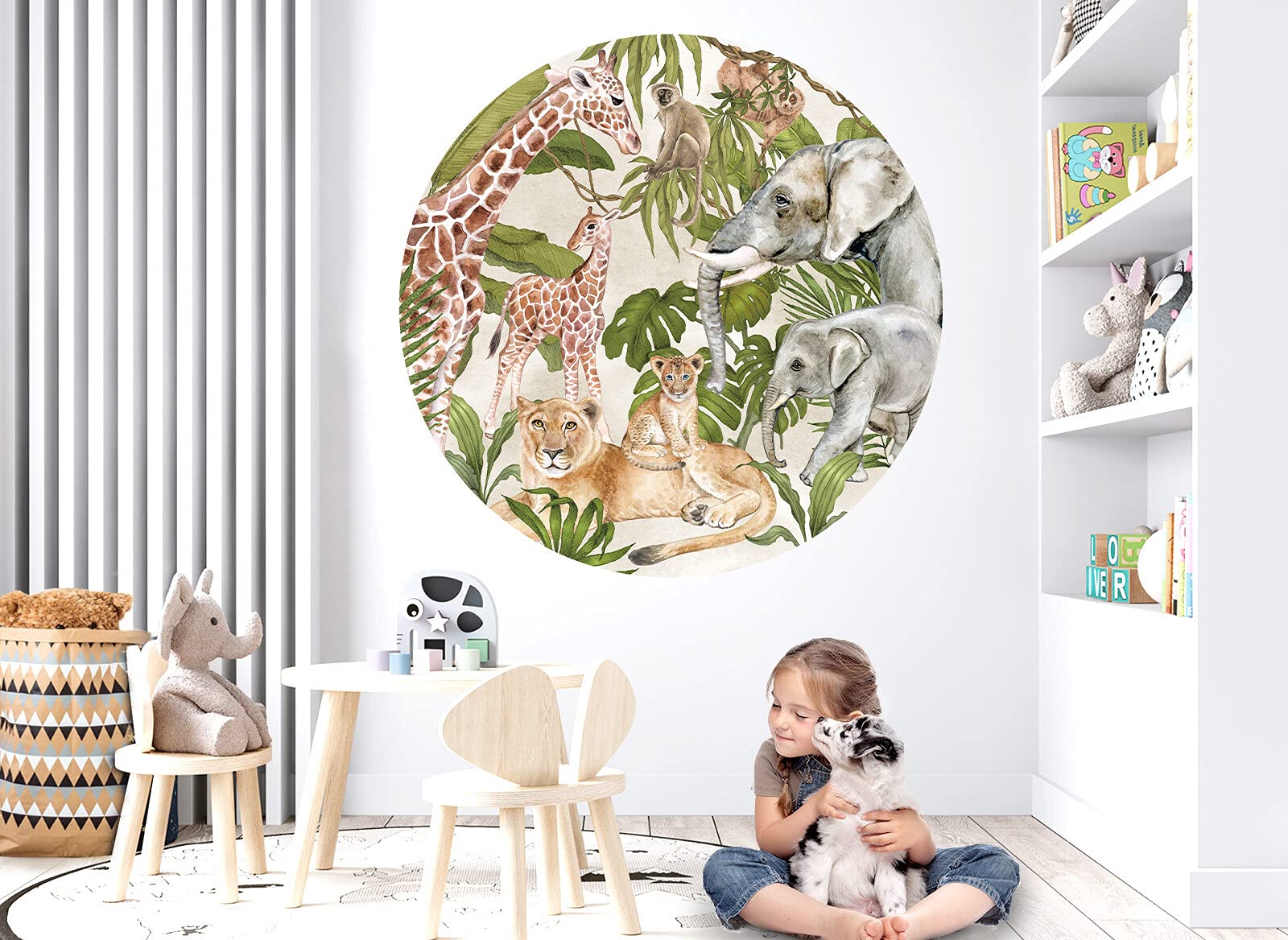 Little Deco DL606-8 - Adesivo da Parete per cameretta dei Bambini, Motivo: Leone, Giraffa, Elefante, Decorazione da Parete per Camera dei Giochi, Camera da Letto, Ragazzi e Ragazze