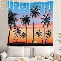 Vista 58 de Shrahala Palm Trees Los Angeles - Tapiz psicodélico grande para dormitorio y sala de estar (51.2 x 59.1 pulgadas, azul 1)