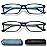 RaoOG Reading Glasses for Men/Women with Spring hinges 2.00 Blue Light Blocking Lenses, Black/Blue Frame Readers with Case