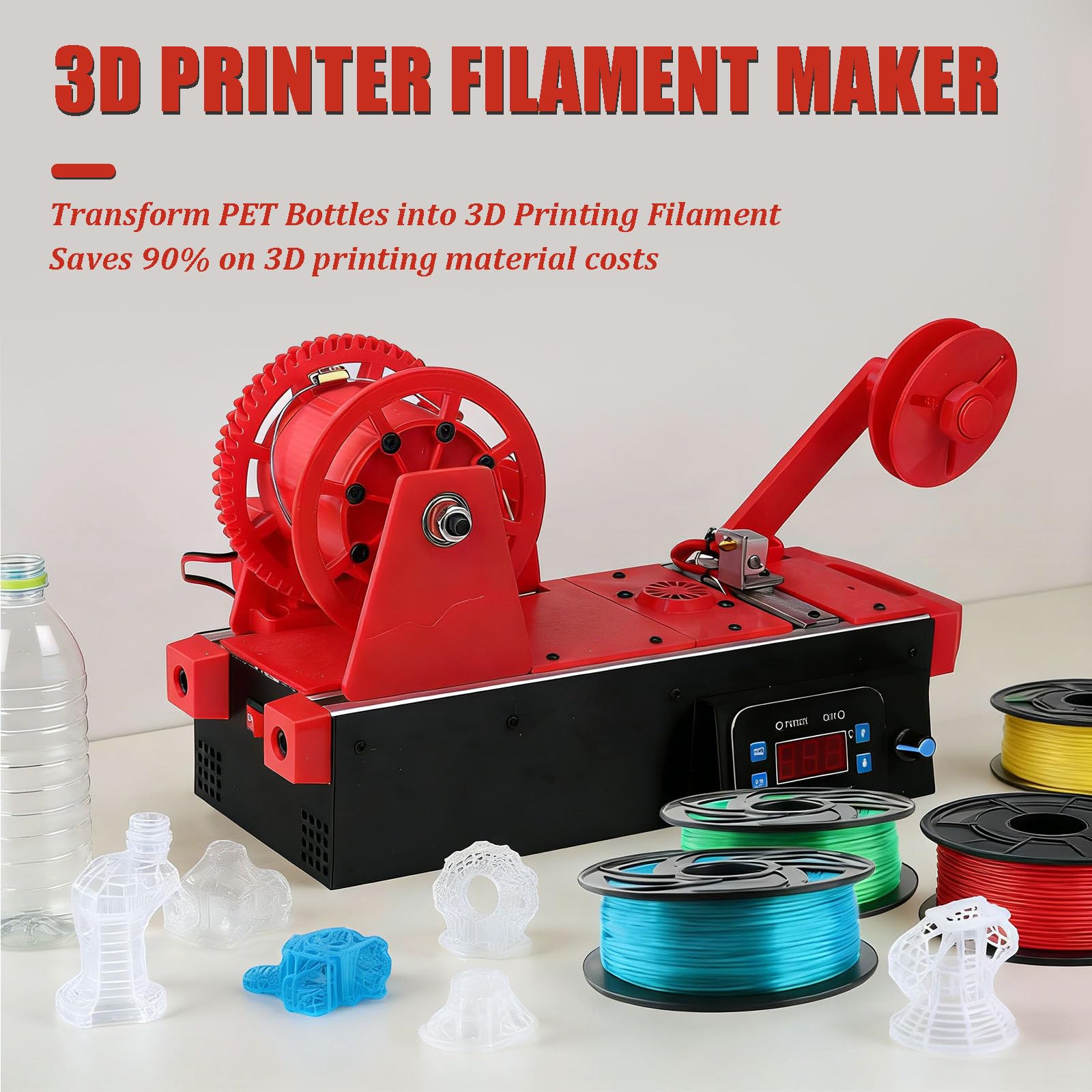 Desktop Filnt Maker ricicla Le Bottiglie di plastica a 1.75mm Filnt.Macchina Fai-da-Te Ecologica per la casa, la Scuola e Lo Studio.Operazione Tranquilla sotto 50dB.