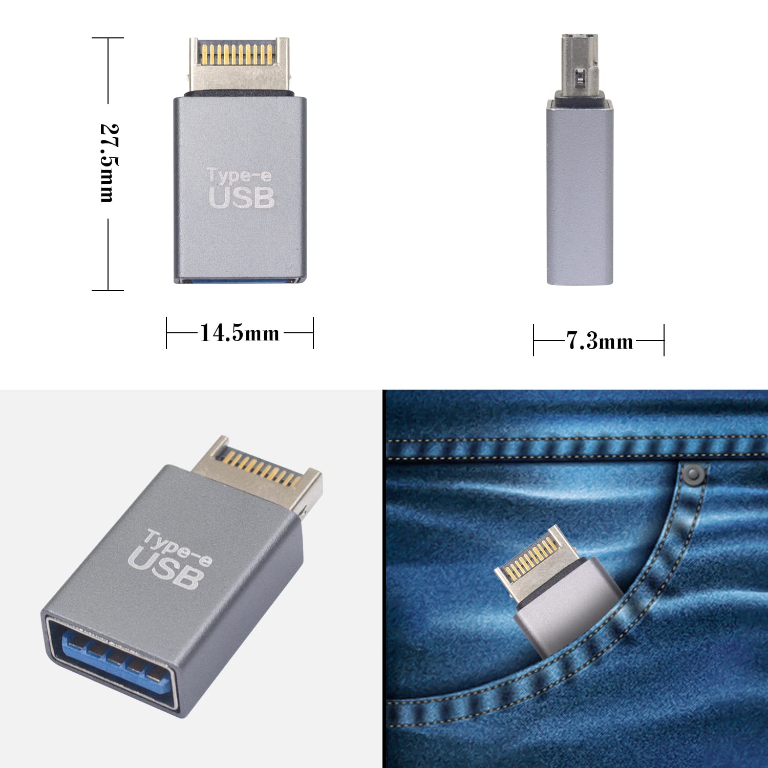 Adattatore USB a T da 20 pin Scheda Madre a 2 x USB 3.0 A F