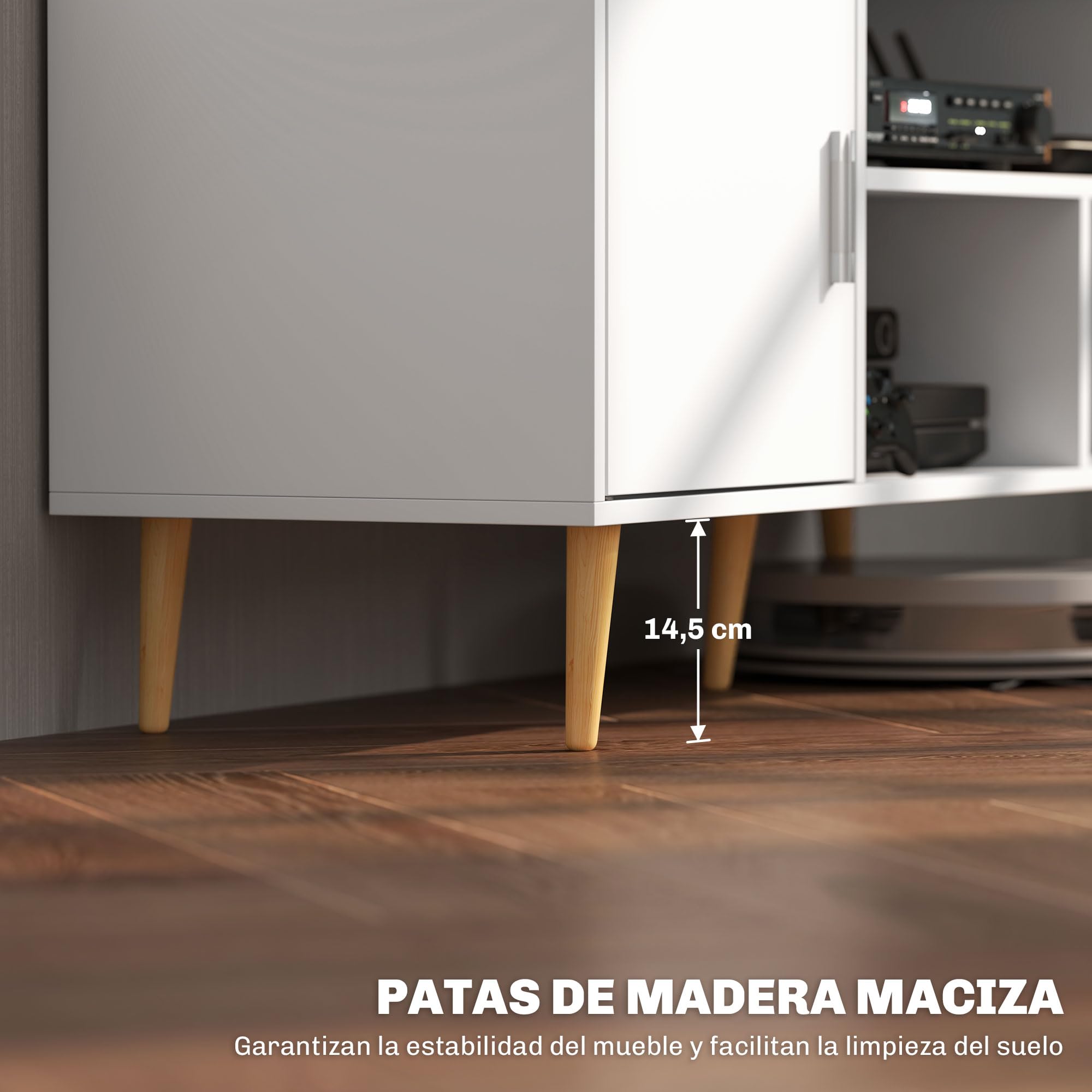 HOMCOM Mueble de TV para Televisores de hasta 60" 120x40x55 cm Blanco