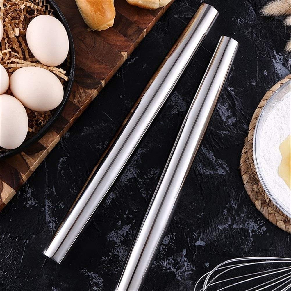 13"Pin de Rodadura de Acero Inoxidable Profesional de 13" □ Rodillo de Masa para panaderos Hacer Pizza, Galletas, pastelería, Pasta, Masa de albóndigas