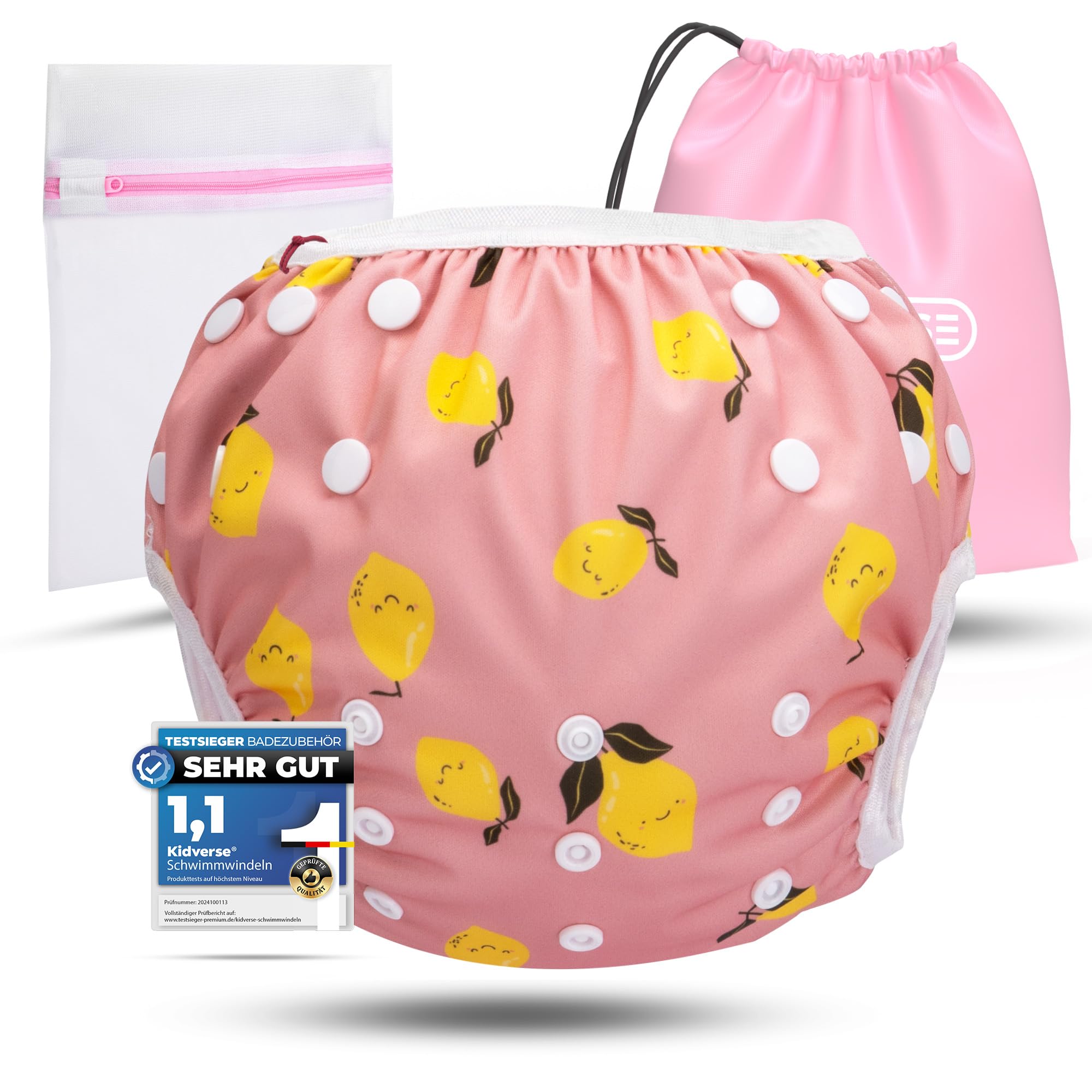 KIDVERSE Baby Swim Nappy Aged 0-3 Years - Reusable Nappies - Skin-Friendly & Highly Absorbent Swim Nappy - Baby Swimming Nappies with Pocket & Laundry Bag