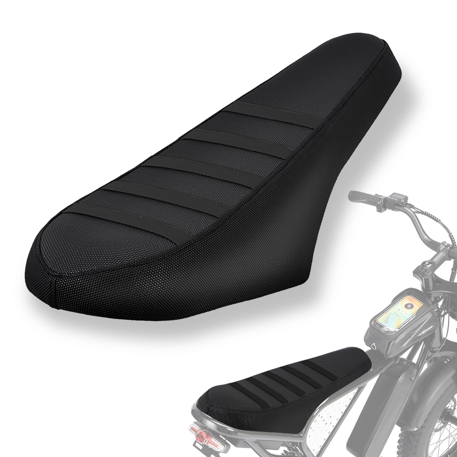 Housse de siège antidérapante Compatible avec Ridstar Q20 E-Bike, vélo électrique, Housse de siège Souple Noire