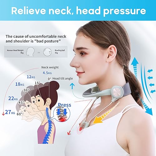 Miniatura 2 de Soporte para el cuello, soporte ajustable para el cuello, estirador cervical, dispositivo de tracción cervical, corrección de presión de columna