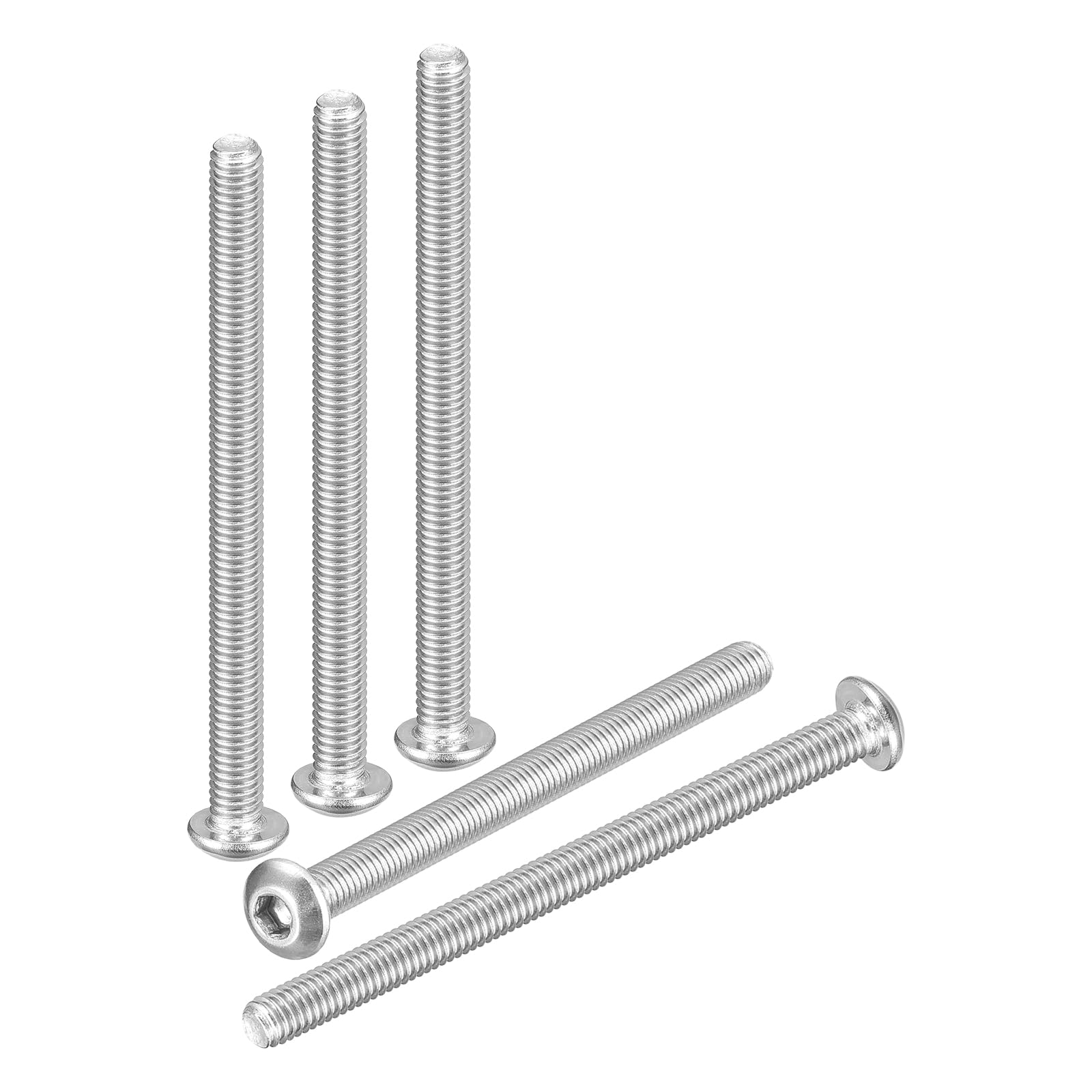 DTGN M3-0.5x40mm Button Head Socket Cap Screws - 60Pack - Good for Road Bicycle, Mountain Bike, Auto, Motorcycle - 304 Stainless Steel Whitewashed - Hex Socket Drive Fasteners — image 1