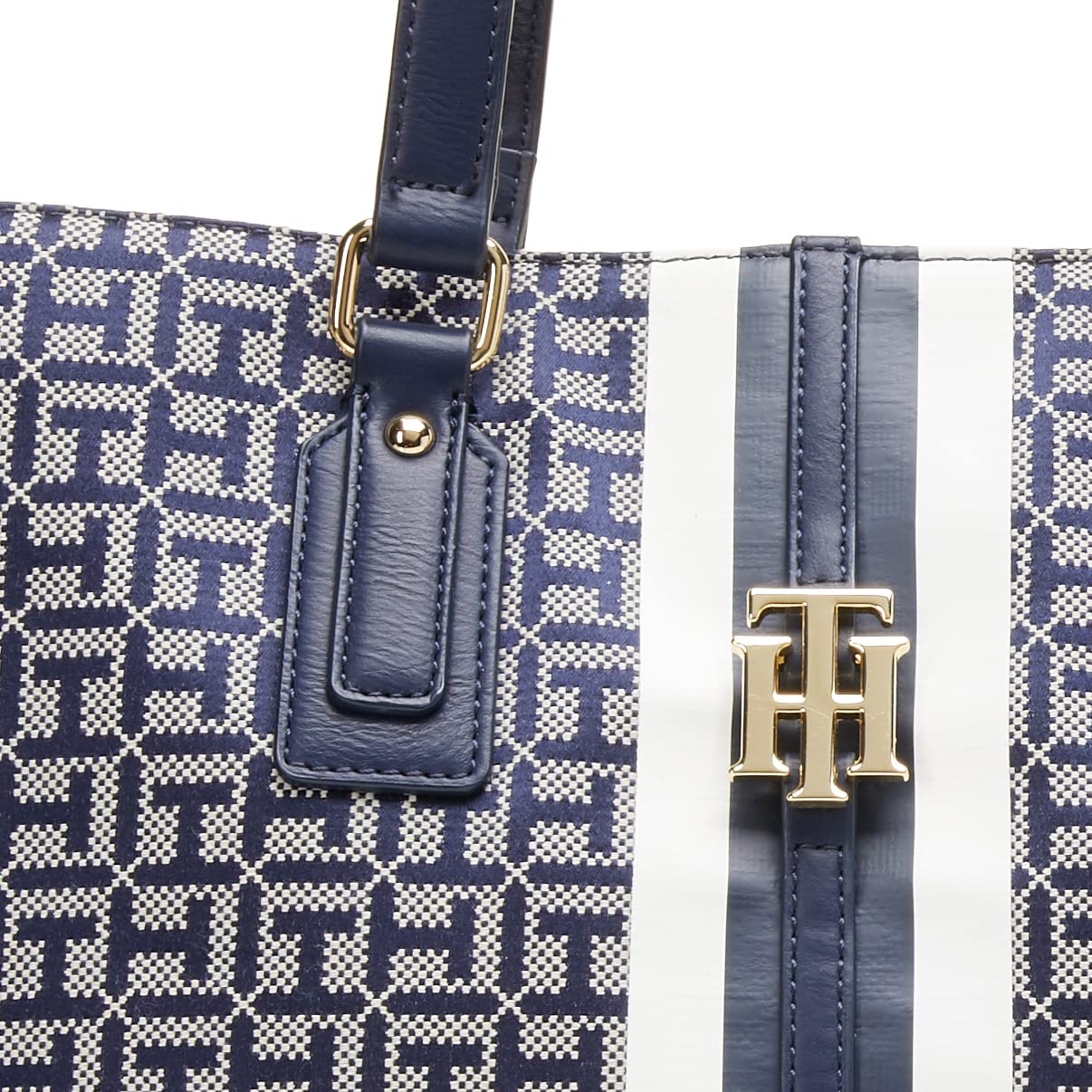 Tommy Hilfiger Jaden Plus Tote, Light Stone/Navy | B2B 