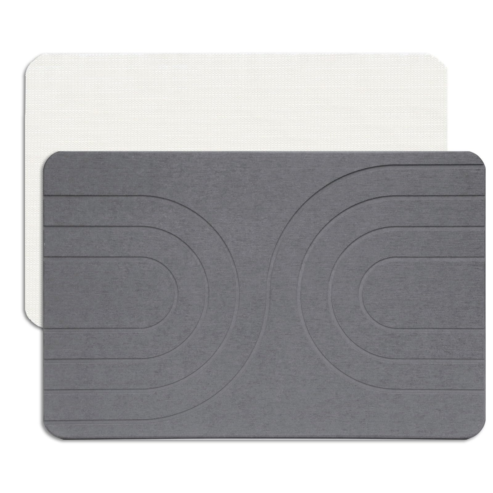 Feilifan Stone Bath Mat, Fast-Drying, 60 X 38 CM, Grey