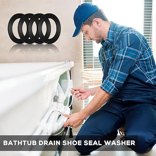 Miniatura 5 de 4 juntas de goma de 1-34 pulgadas por 2-58 pulgadas para desagüe de bañera, junta de desbordamiento de bañera de silicona, sello de drenaje de bañera