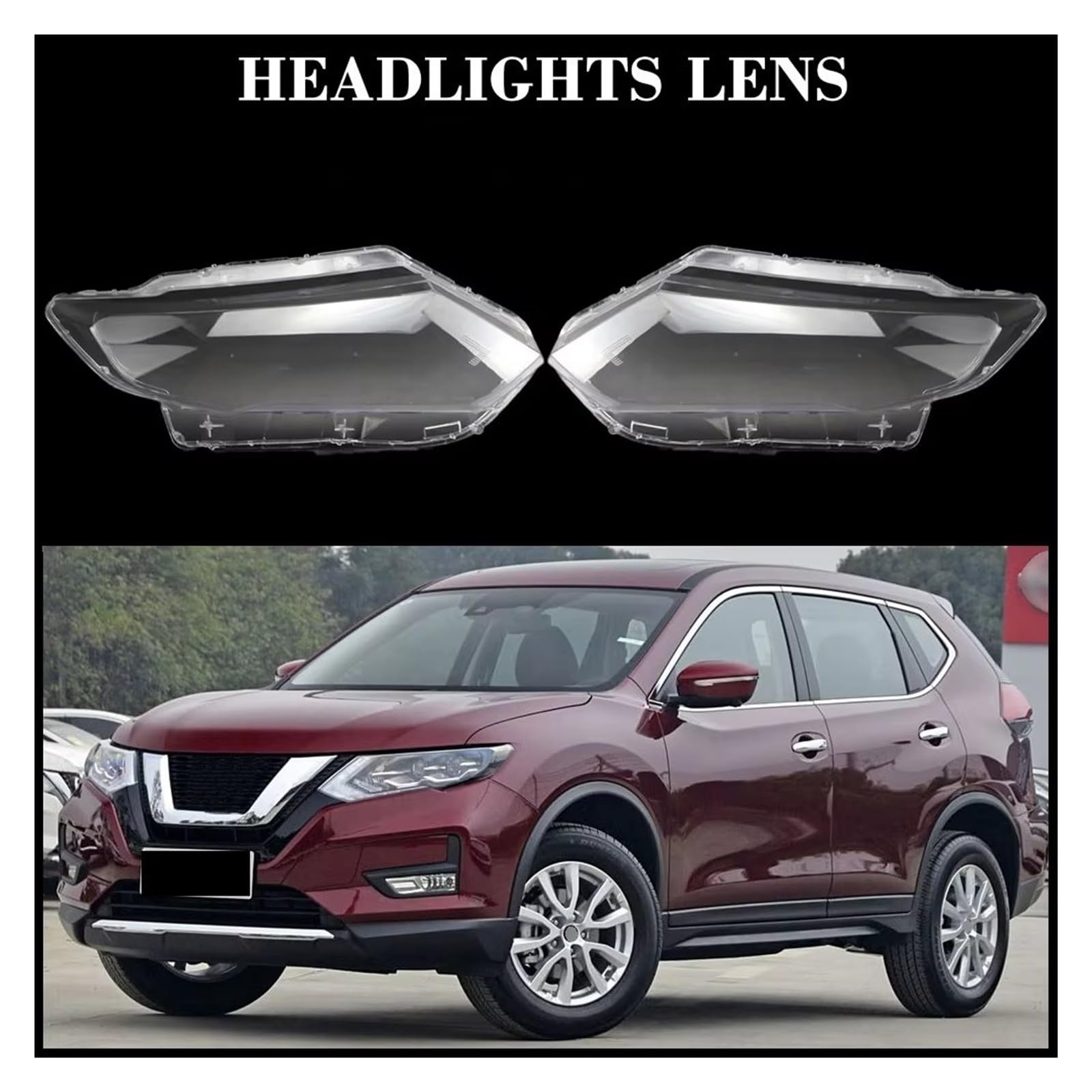 Paralume Trasparente Per Fari Anteriori Coprifaro Per Nissan Per X-Trail 2017 2018 2019 2021 Auto Copertura Faro(Left Side)