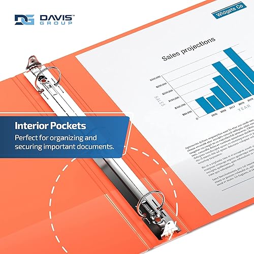 Miniatura 5 de Easyview - Carpetas prémium de 3 anillas con cubiertas transparentes y anillos redondos, carpetas para la escuela u oficina, 1 pulgada, paquete de