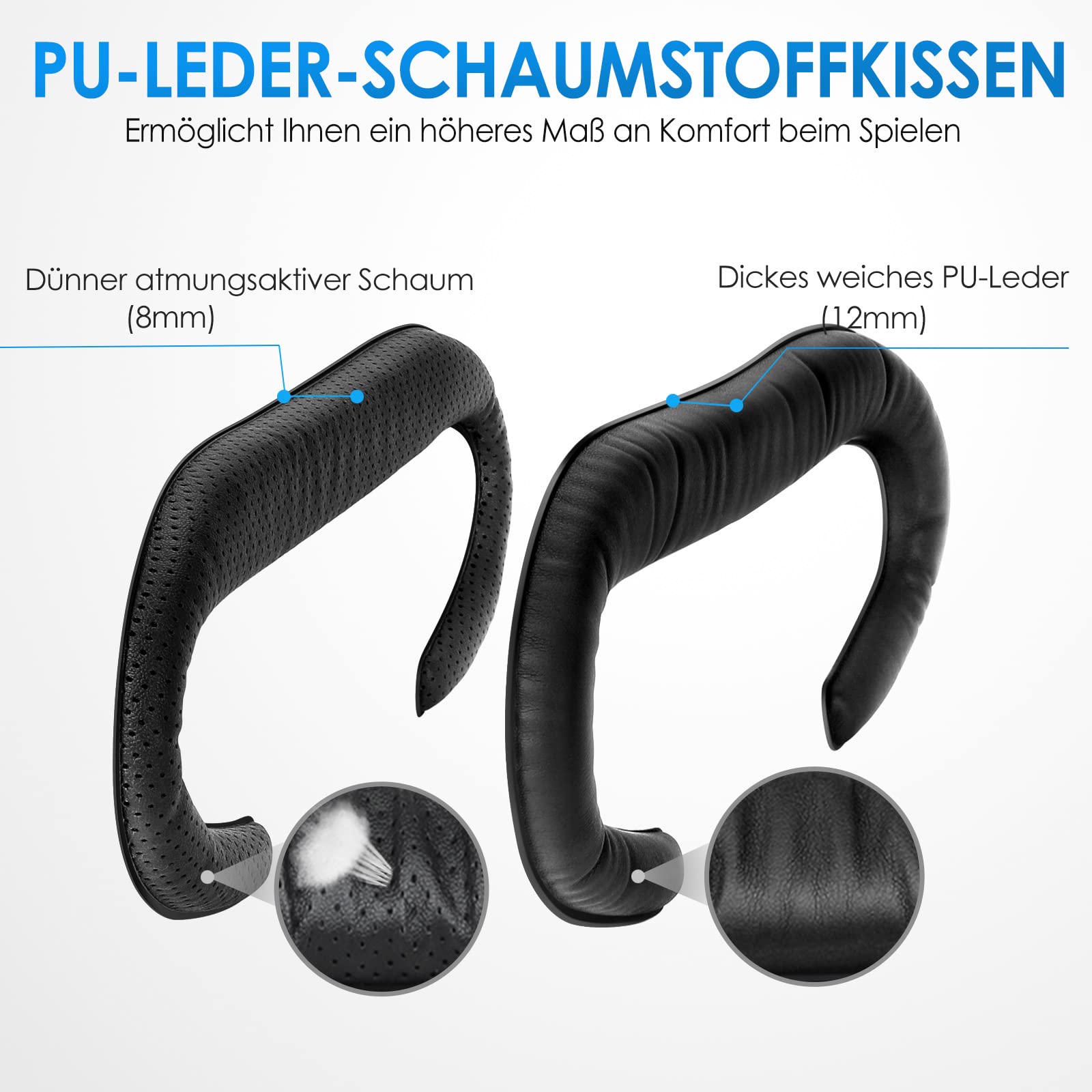 SUPERUS Facial Interface für Oculus/Meta Quest 2 Zubehör (Aktualisierte Version), mit 2 Face Cover Ersatzpolster, Anti-Licht-Nasenpolster (L/S), Linsenschutz, Brillenabstandshalter (7-in-1-Kit)