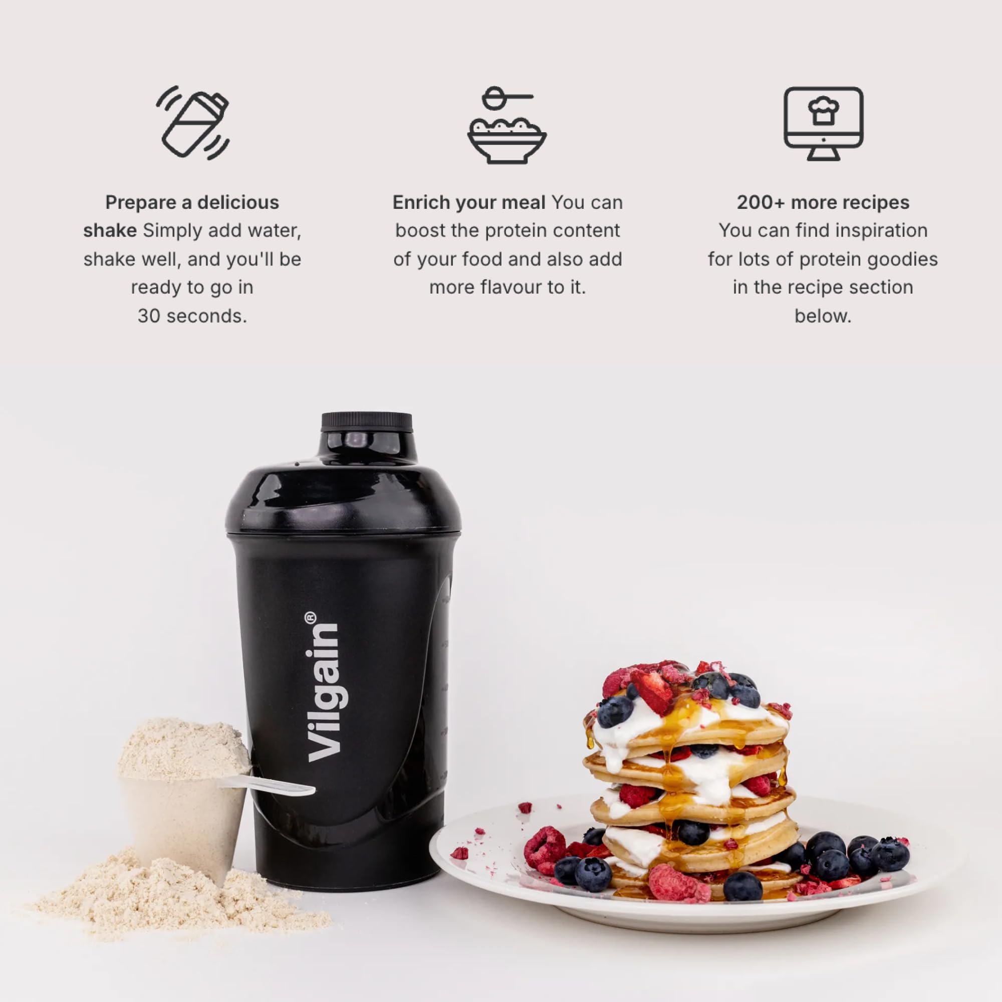 Vilgain Whey Protein sans lactose (1000g) Chocolate Shake – Protéine sans lactose de lait de pâturage, édulcorée à la stevia, ultrafiltrée & crémeuse, High Protein pour musculation & maintien