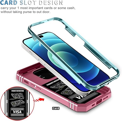 Miniatura 4 de PASNEW Funda para iPhone 14 Pro Max, protección militar, soporte de 360 y cubierta deslizante para lente de cámara, carcasa rígida multicapa