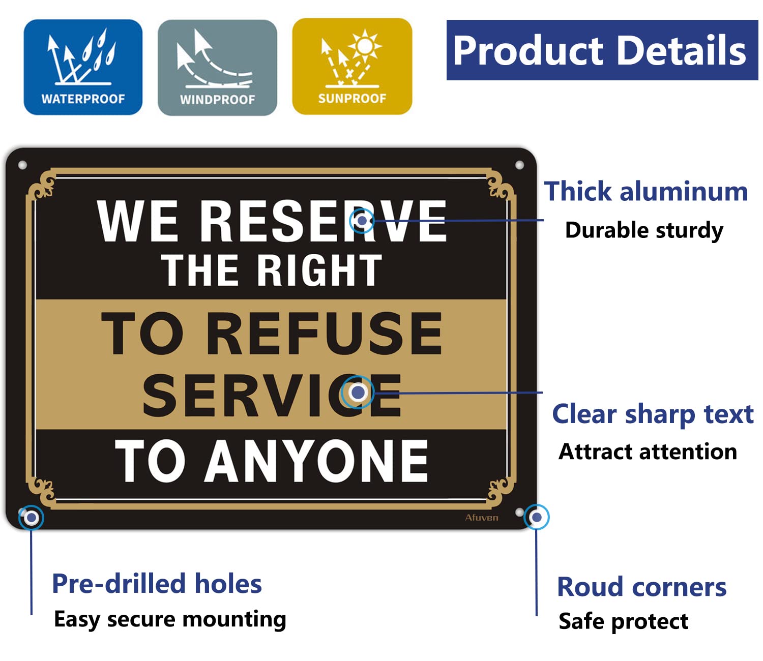 We Reserve The Right Sign We Reserve The Right To Refuse Service To Anyone  Sign - Business Bar... Out Of Service Sign