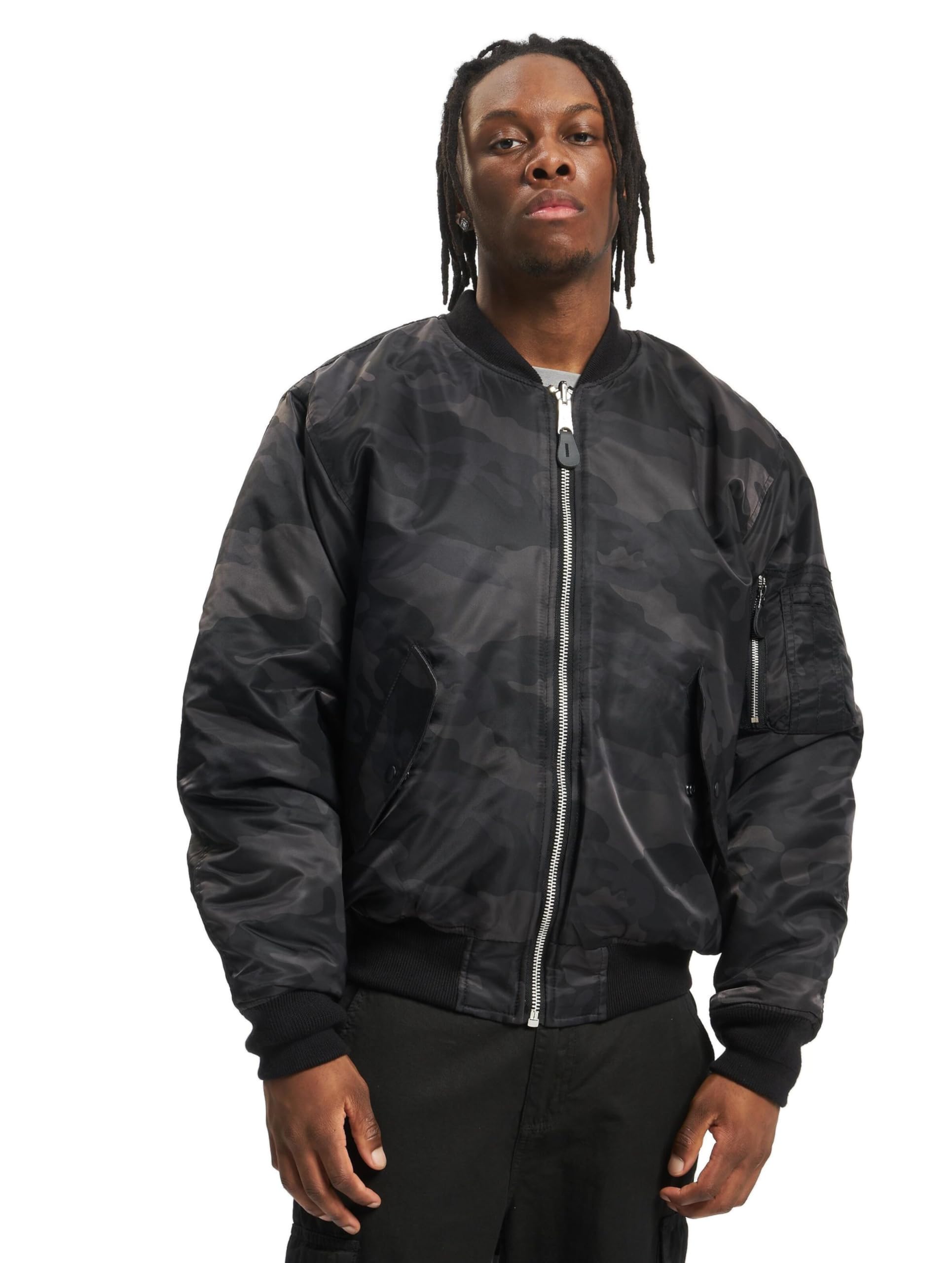 Brandit MA1 Hombre Cazadora Bomber Negro 100% Nailon
