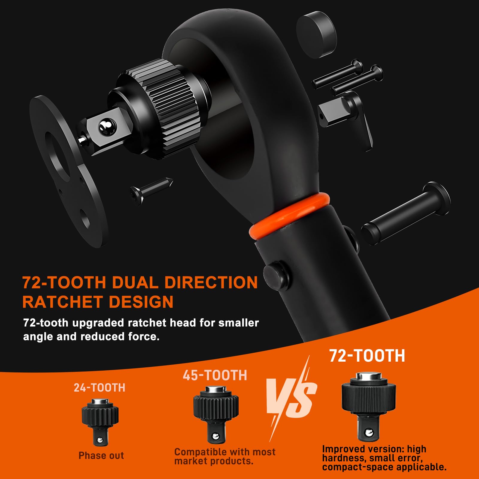 AivaToba Klucz dynamometryczny do roweru 1/4", 2026 Upgrade 13-częściowy klucz dynamometryczny, 2-24 Nm, z grzechotką 72 zębów, dokładność błędu ±3%, drążek przedłużający, adapter 3/8"