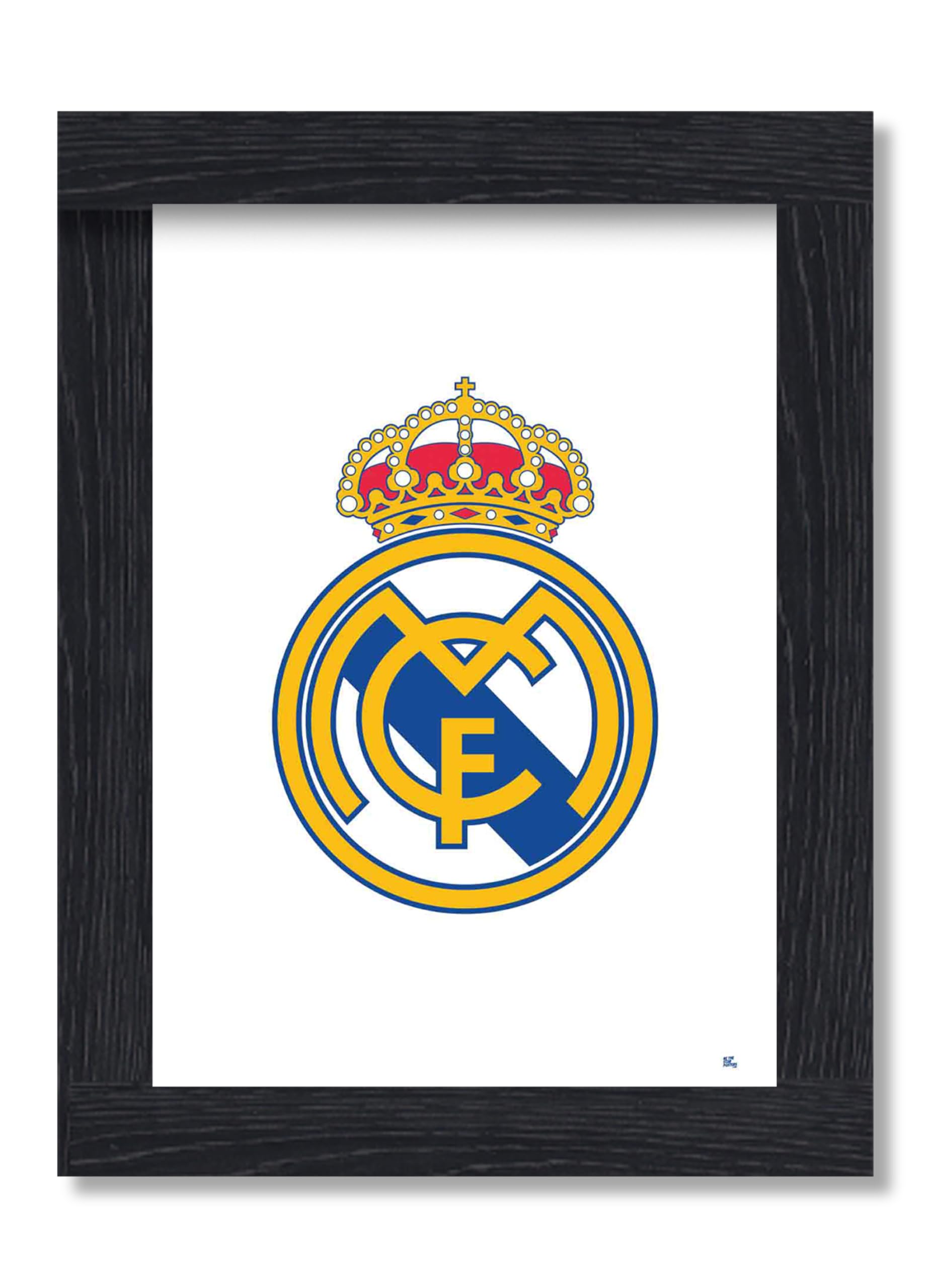 Real Madrid CF Crest Poster Framed A4 - Official Real Madrid Crest Poster - Perfect Real Madrid Gifts for Boys & Girls - Football Wall Art - La Liga Posters & Real Madrid Gift Idea