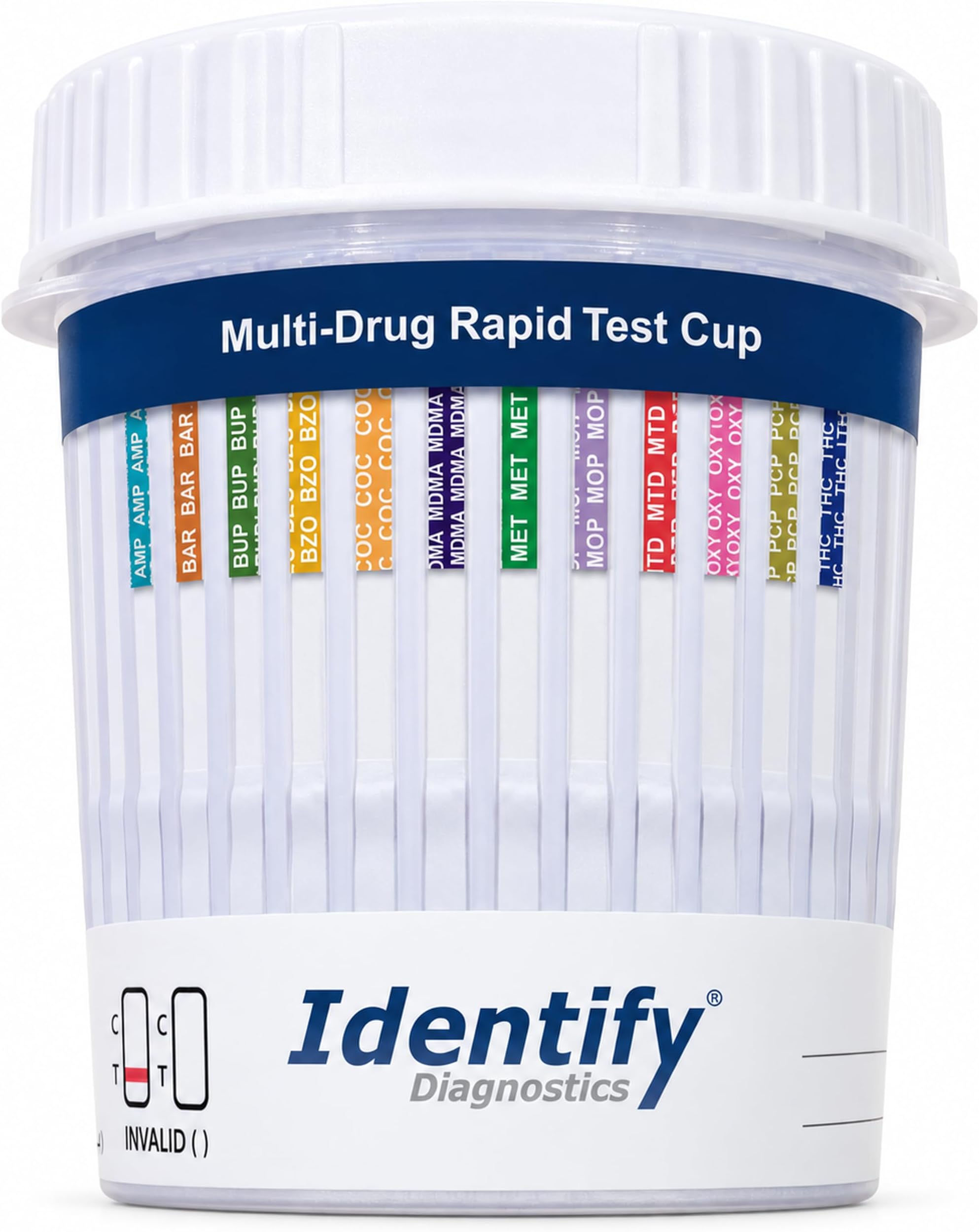Identify Diagnostics 12 Panel At Home Drug Test Kit, Urine Cup - 5 Pack