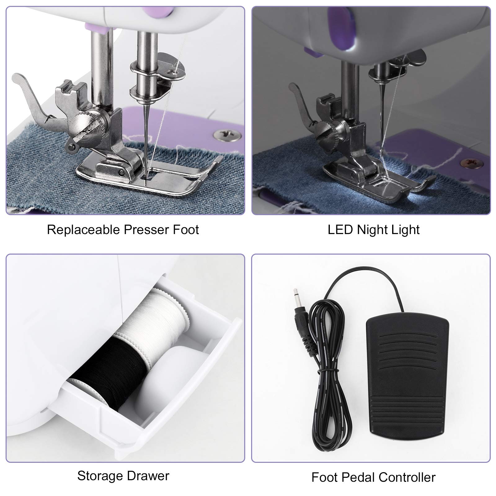 Macchina Da Cucire Portatile Elettrica - Mini Cucitrice Per Tessuti, Con Accessori, Ideale Per Principianti - Foto 8