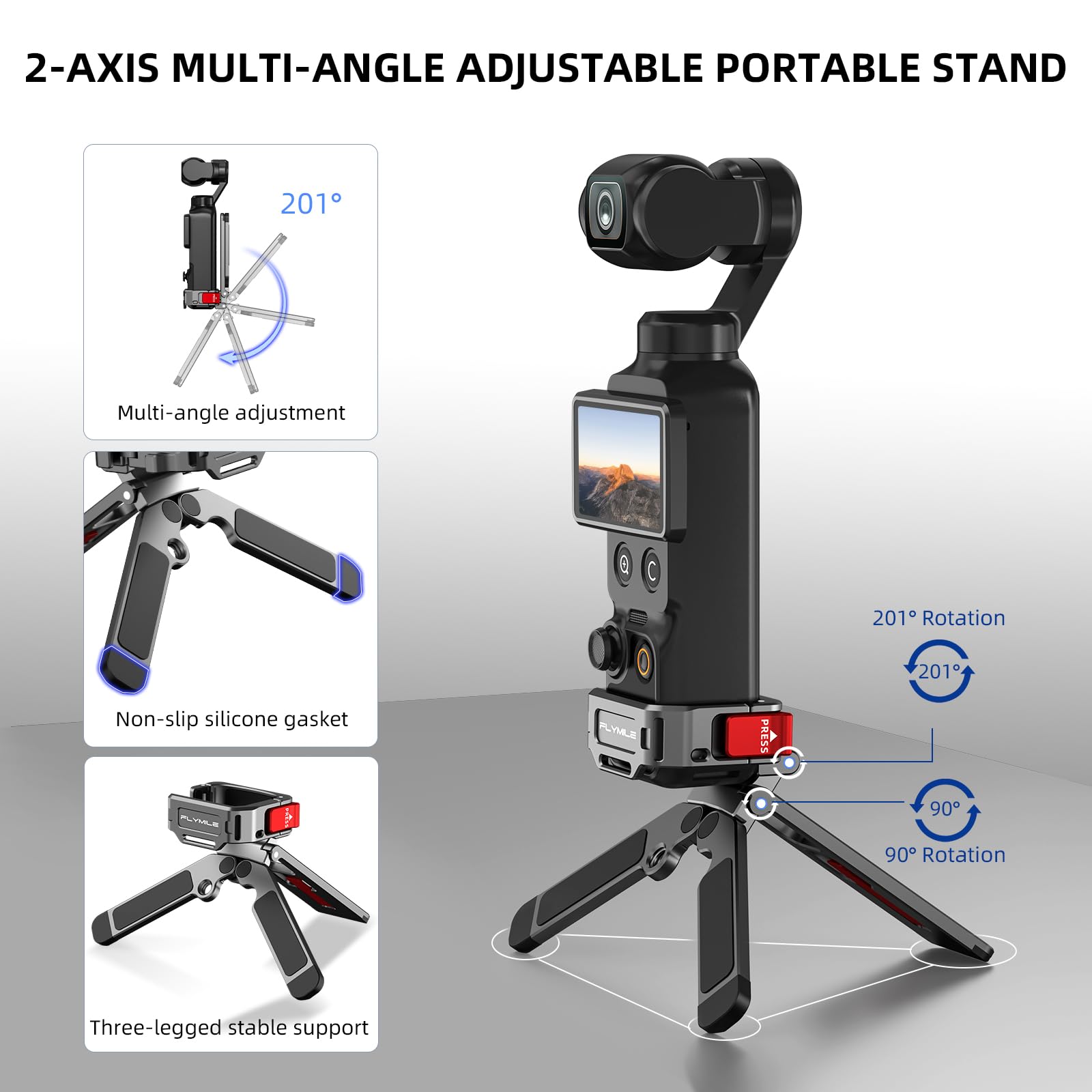 Kieszonkowy uchwyt magnetyczny 4/3 mini statywu, metalowy zacisk klatkowy ze stojakiem na hak Mantis, Cold Shoe i otwór na śrubę 1/4", adapter rozszerzający Mount do DJI Osmo Creative Combo