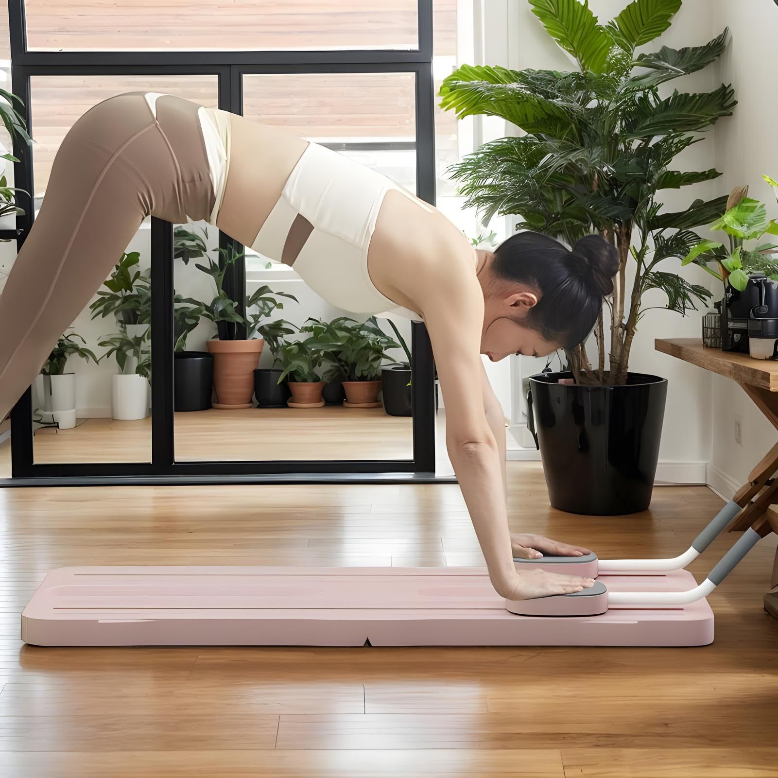 Reformer Pilates Machine - Reformador portátil de pilates | Tabla de pilates para ahorrar espacio para el hogar | Tabla reformadora de pilates para practicar fitness en el hogar – Accesorios para