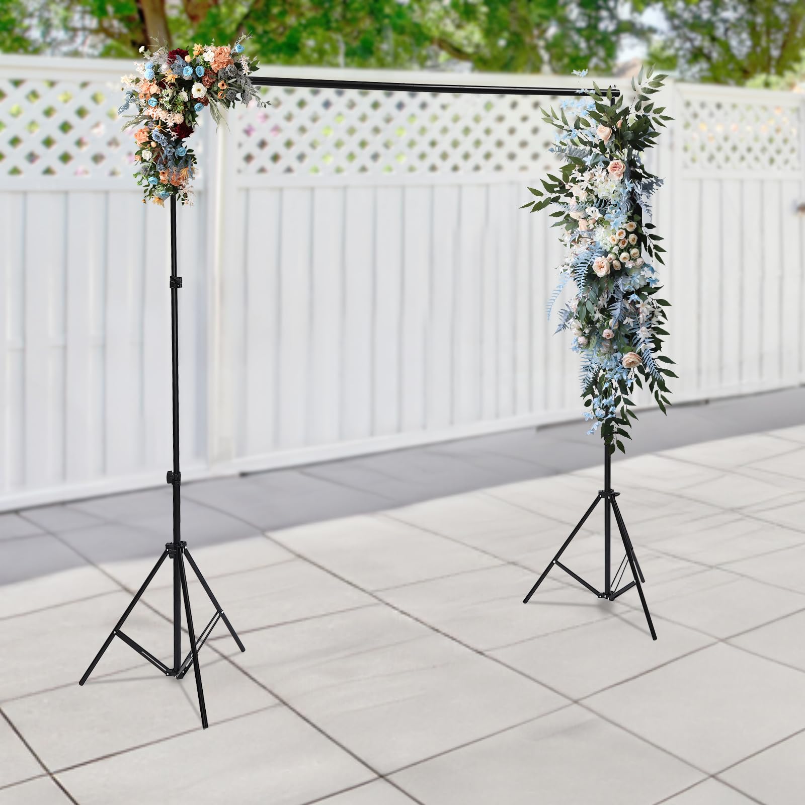 2 * 3m Sfondo per Studio Fotografico, Supporto per Sfondo con Treppiede, Sistema di Sfondo, Può Essere Usato con Musselin, Schermo Verde, Tela, Tende, Banner, per Studio Fotografico, Fotografia di