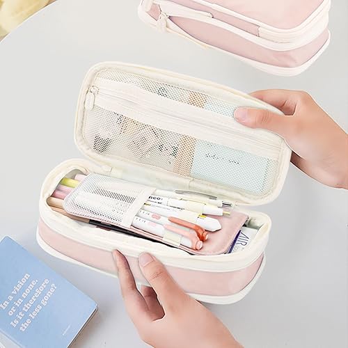 Miniatura 5 de Estuche para lápices de gran capacidad, para oficina, universidad, escuela, gran capacidad de almacenamiento, bolsa organizadora para adolescentes,