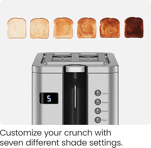 Miniatura 3 de Chefman 2-Slice Digital Toaster, Pop-Up, Stainless Steel, Extra-Wide Slots For Bagels, Defrost, Reheat, Cancel Functions, Removable Crumb Tray