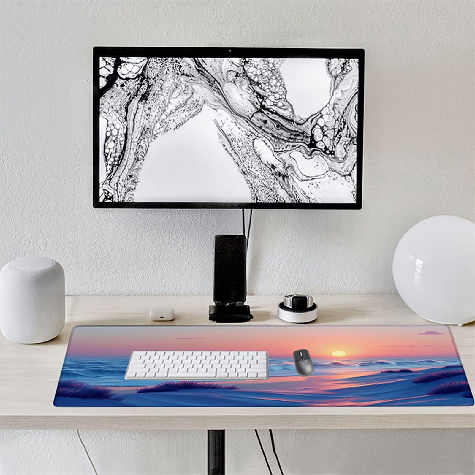 Playa Alfombrilla Ratón Gaming XXL 1500x800x3mm, Alfombrilla Gaming PúRpura Mousepad con Base de Goma Antideslizante Impermeable Desk Mat para Teclado y Raton Accesorios Gaming, Regalos de Hombre F-3