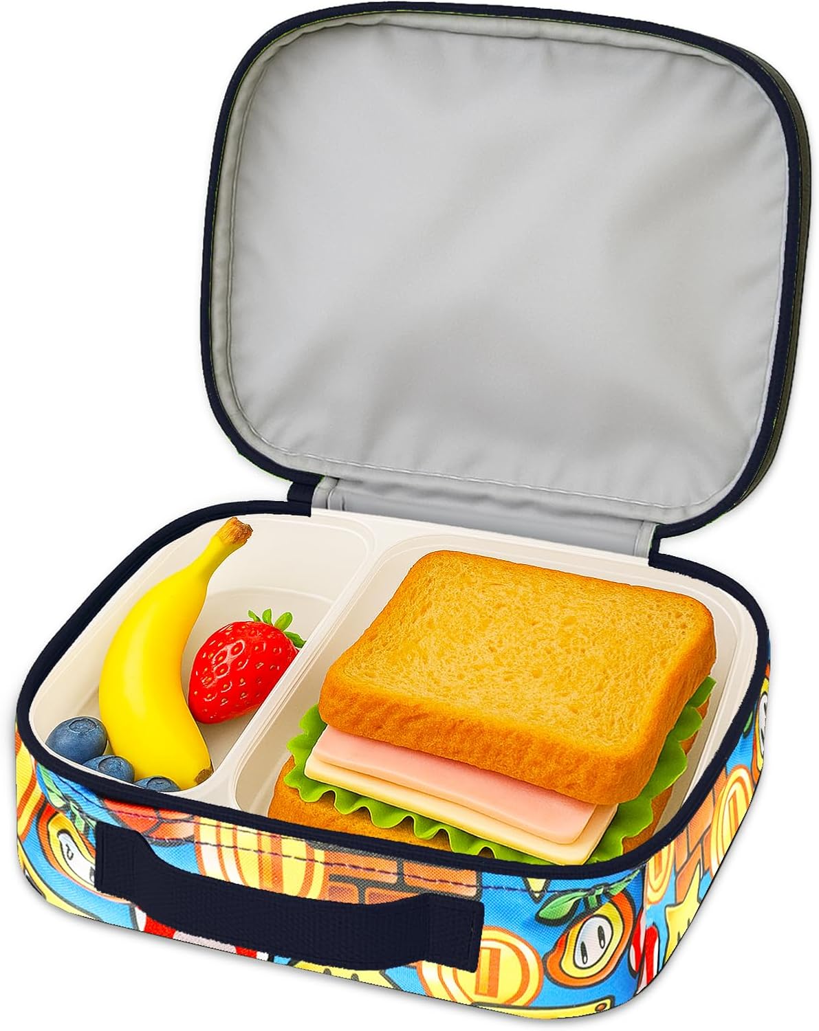 Super Mario Lunch Box Set - Bundle with Mario Lunch Bag Container, Stickers, Water Bottle, More | Mario School Supplies Kit for Kids