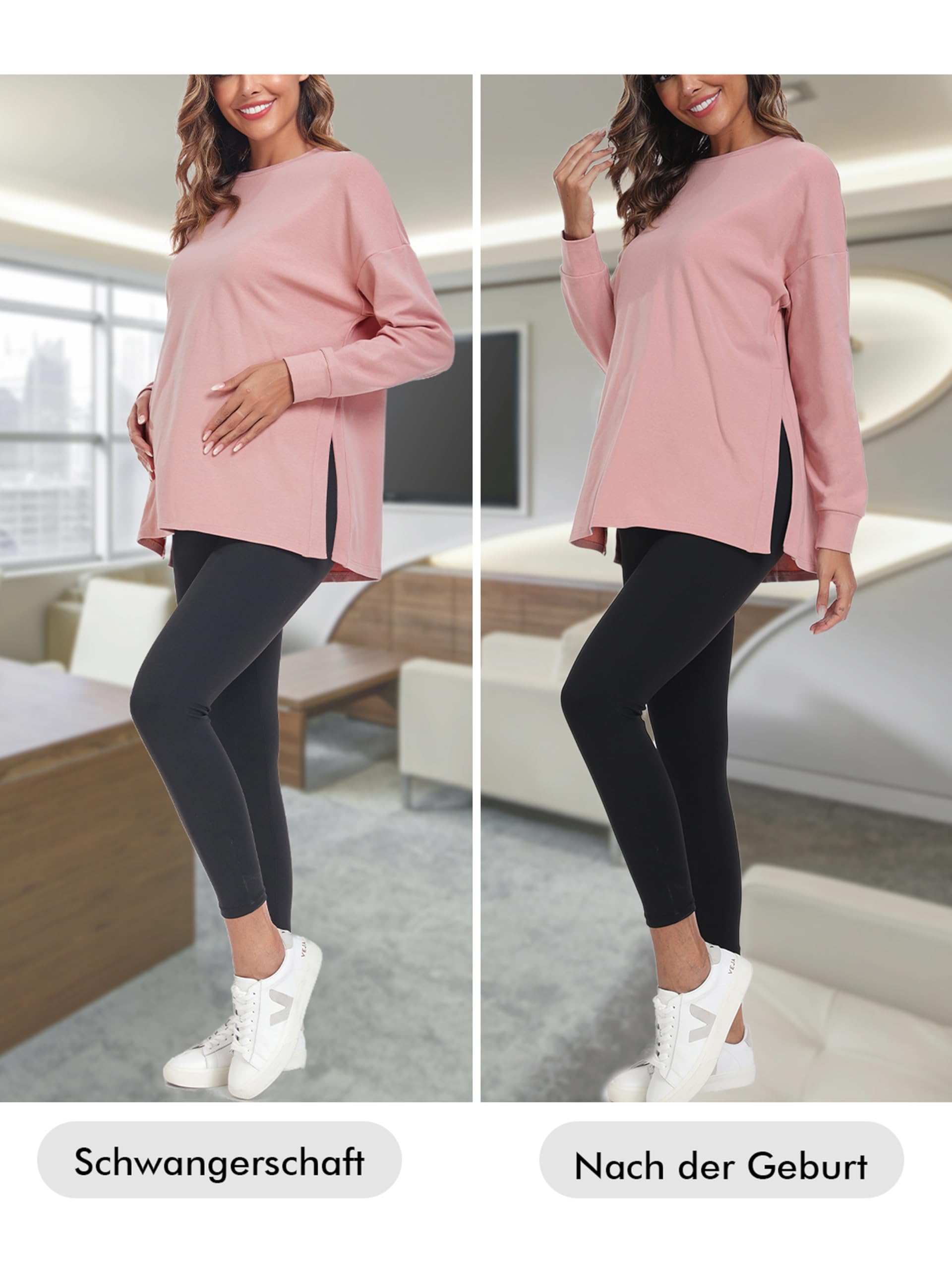 T-shirt de grossesse à manches longues pour femme