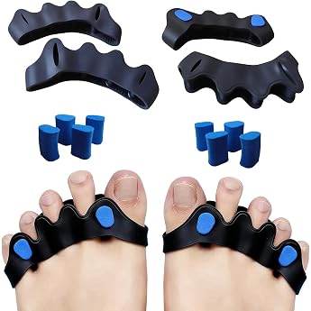 2 Pairs Toe Separators Men & Women Soft Silicone Toe Separators for Hallux