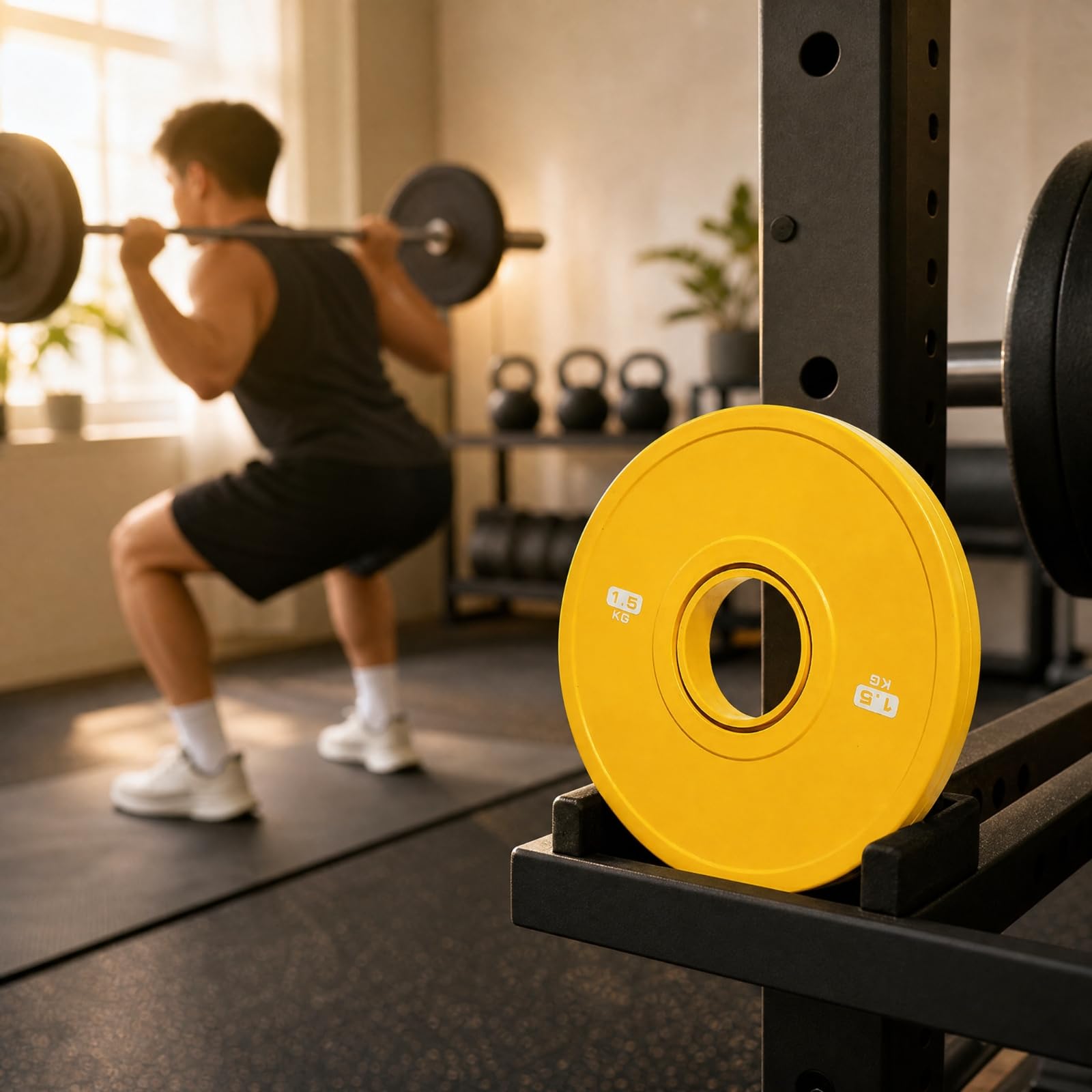 Ronyme Disque Fonte Enrobé Catchc Disque Musculation Principal 5,1 cm,1 Cm Massif pr Échauffement Travail Procédural