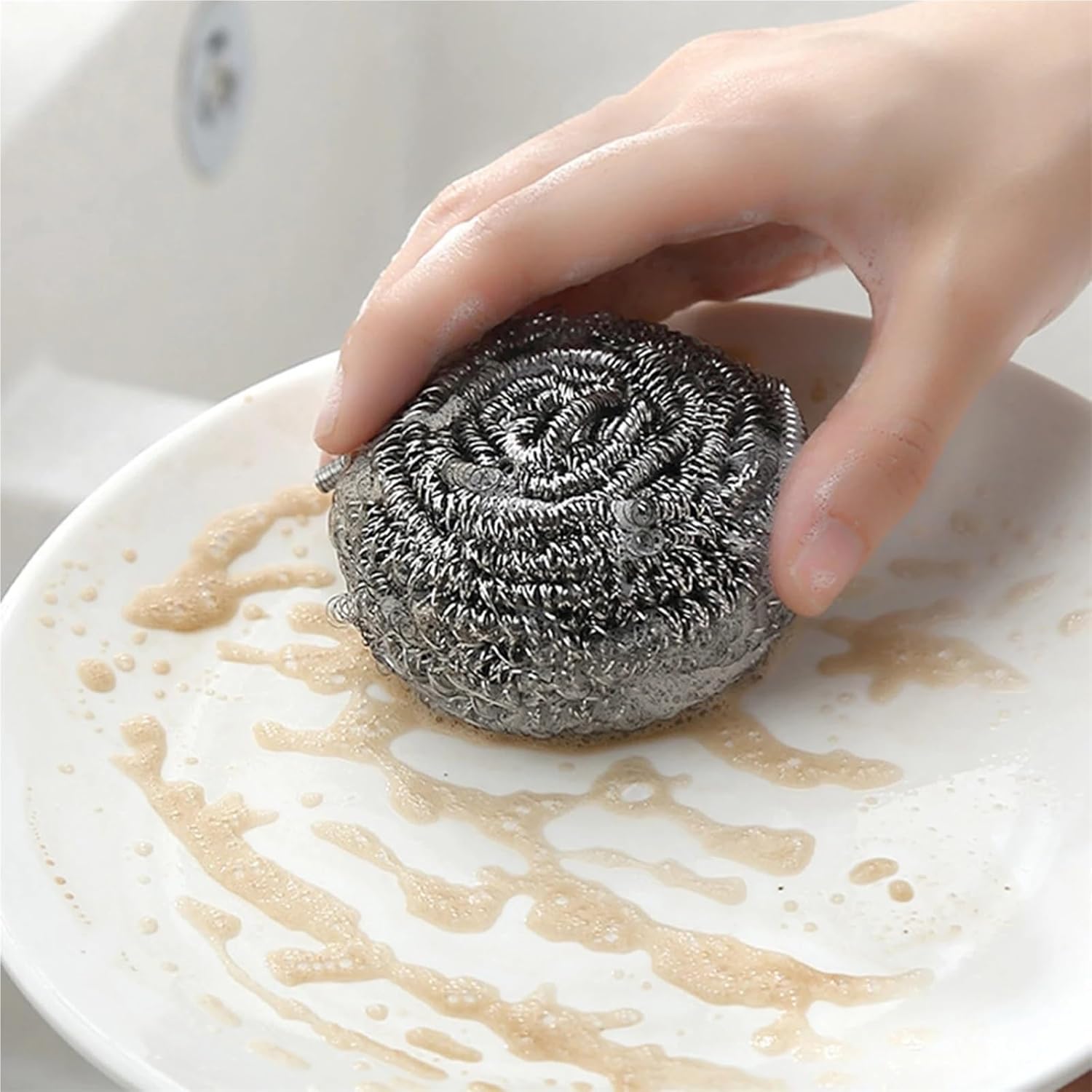 30pcs Stainless Steel Scrubber Scouring Pads Cleaning Ball Steel Wool Scrubber for Kitchen Pot Pan Dish Bathroom Cleaning
