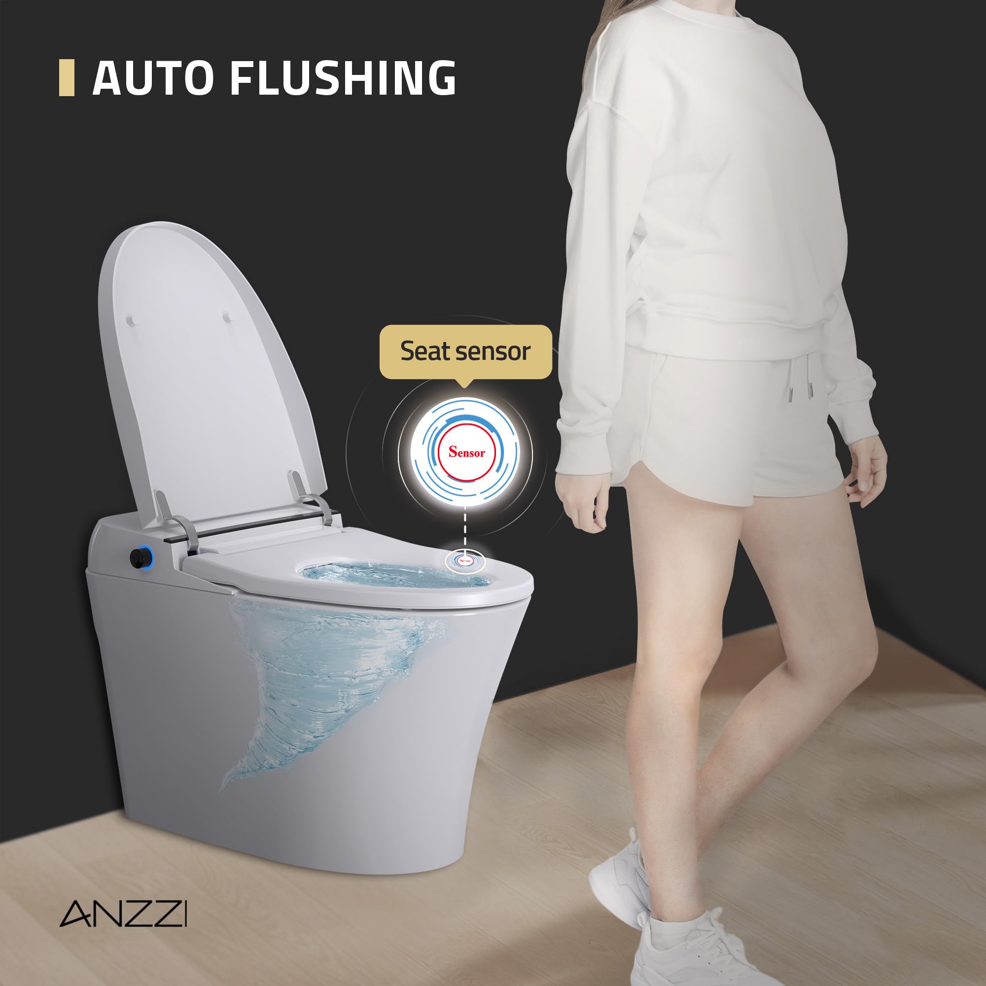 unno アネッサ ANZZI Juno Smart One-Piece Toilet and Bidet Set White 26 in Heated